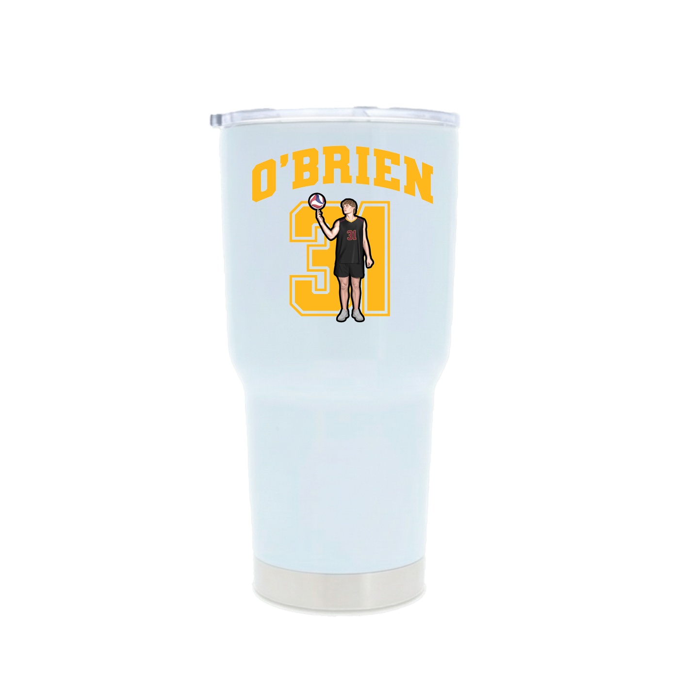 30oz Stainless Steel Tumbler — Number in White
