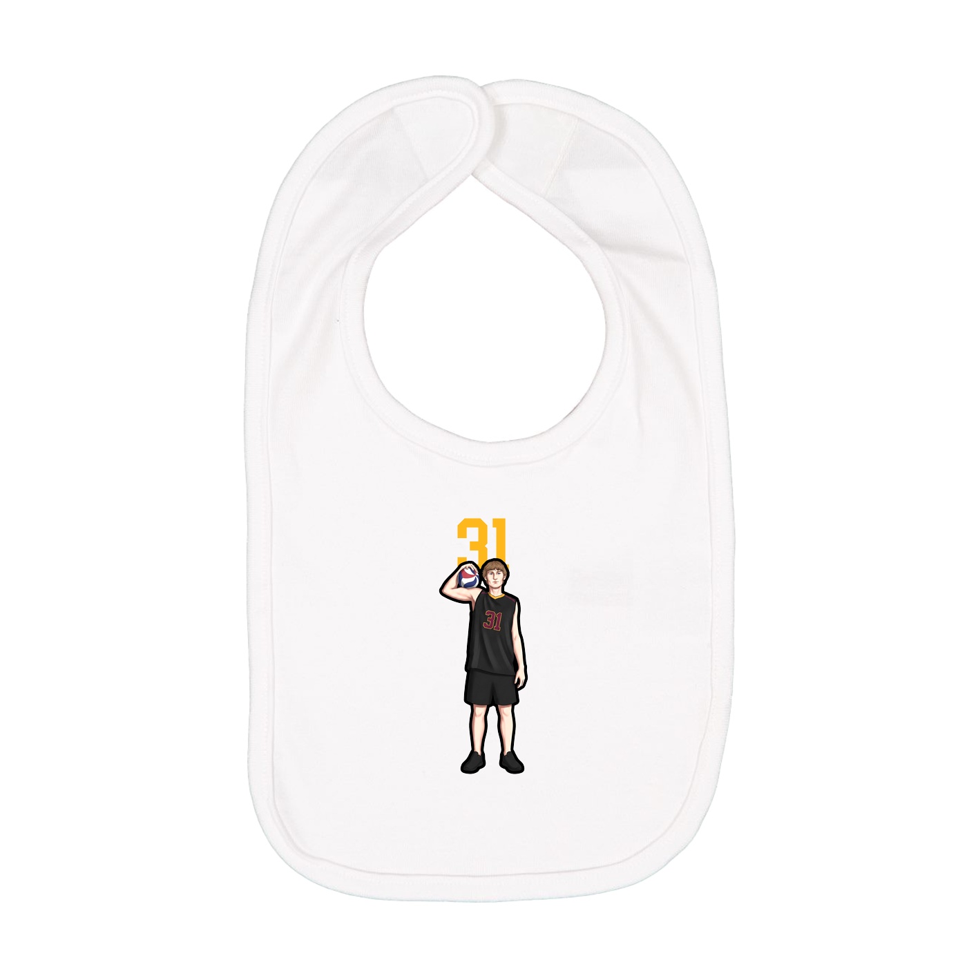 Infant Bib — Number Top in White