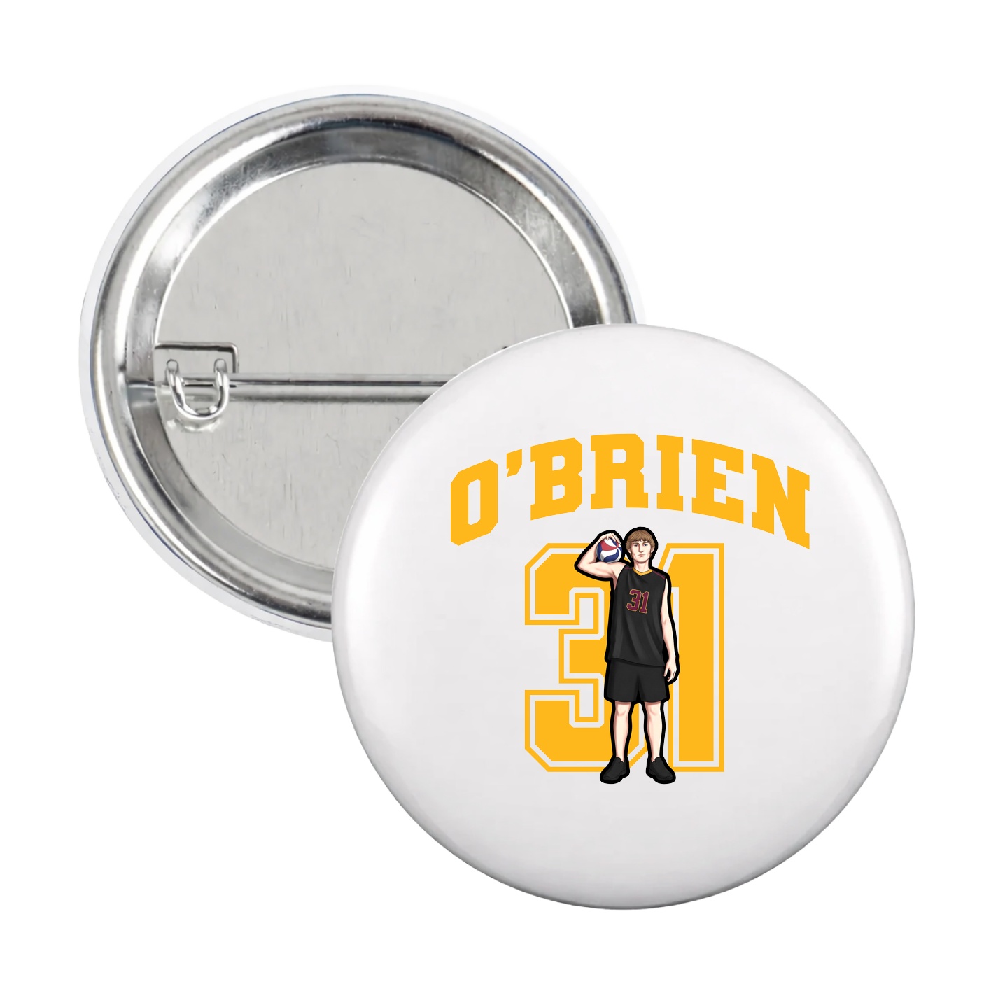 Game Day Button — Number in White