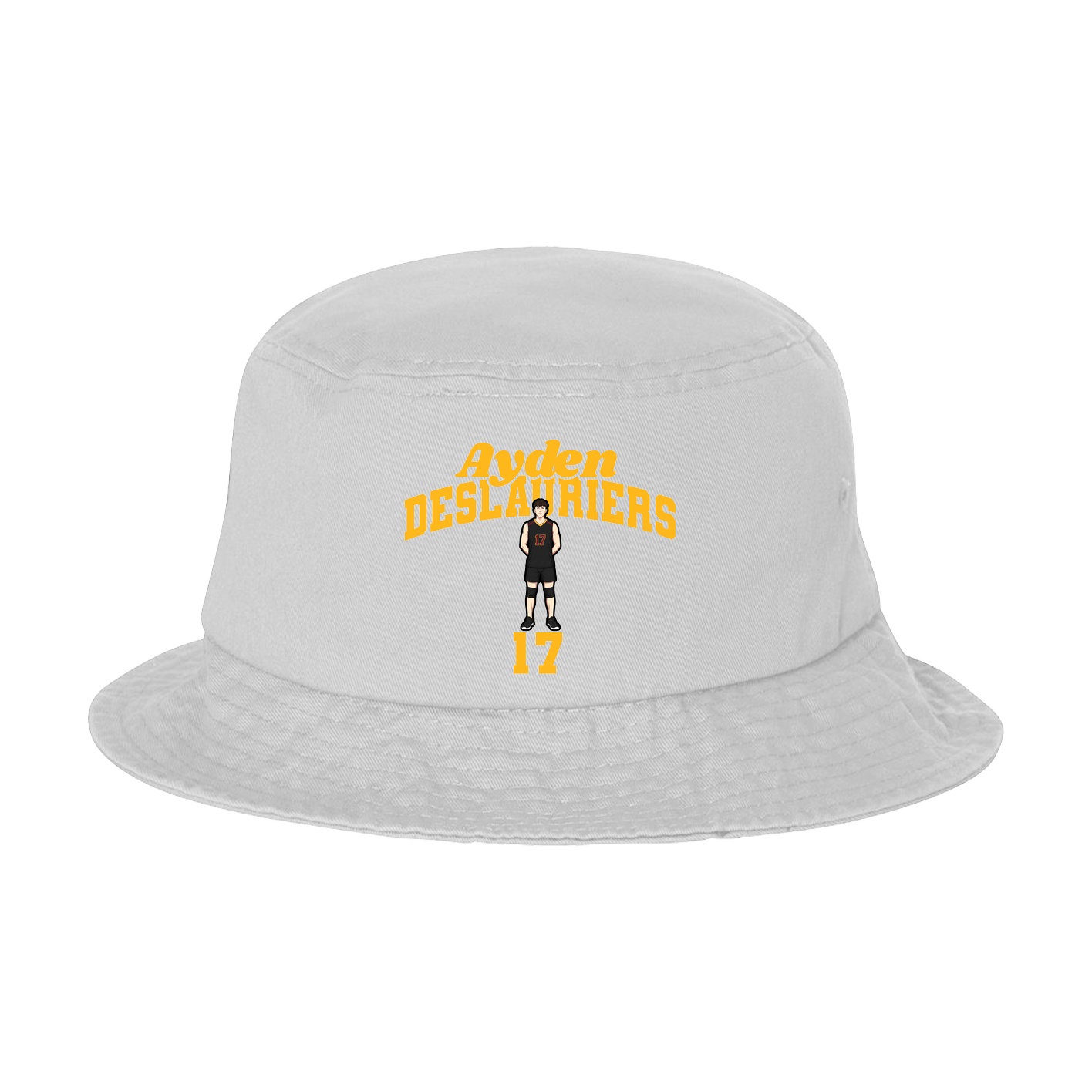 Bucket Cap — Signature Arch in White
