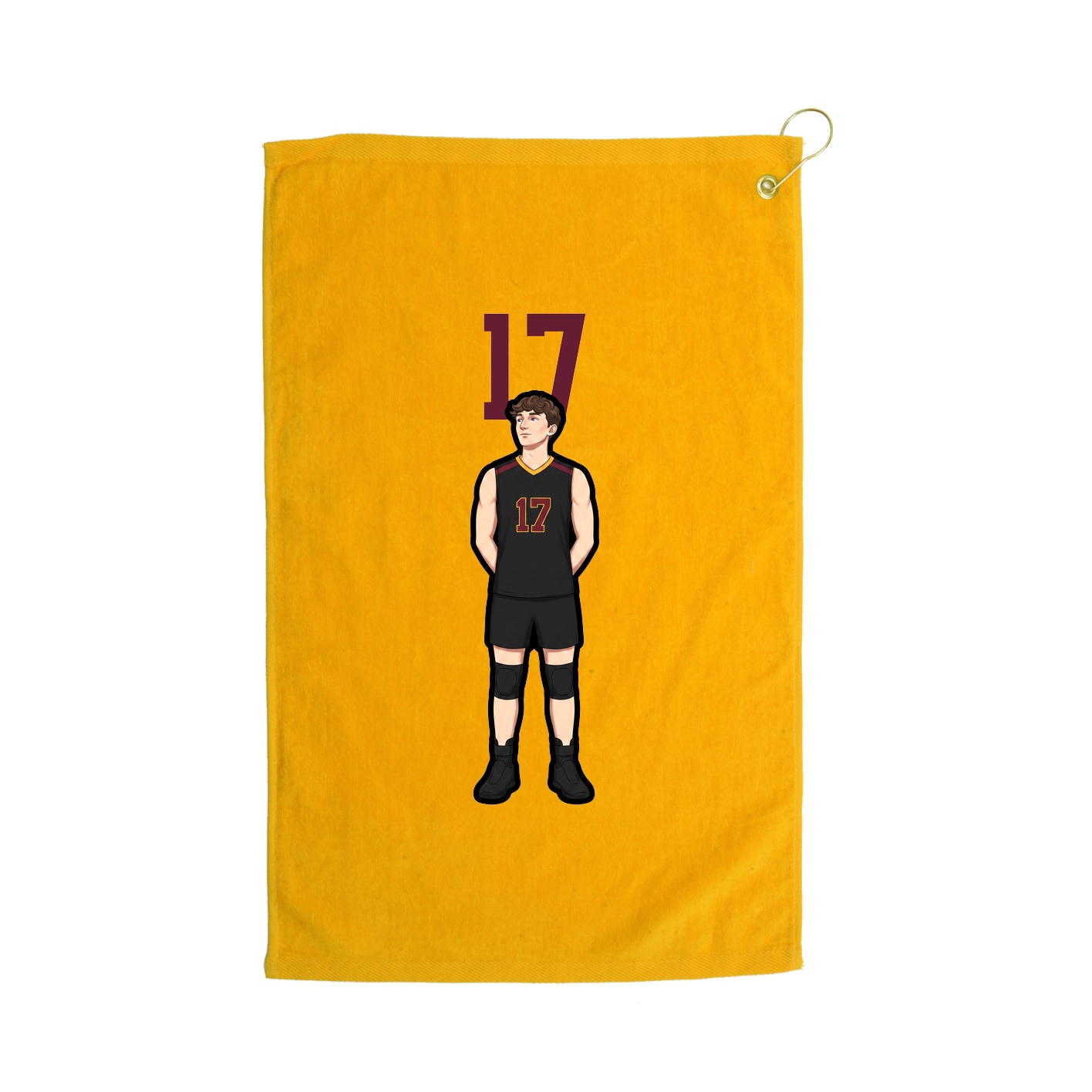 Golf Towel — Number Top in Gold