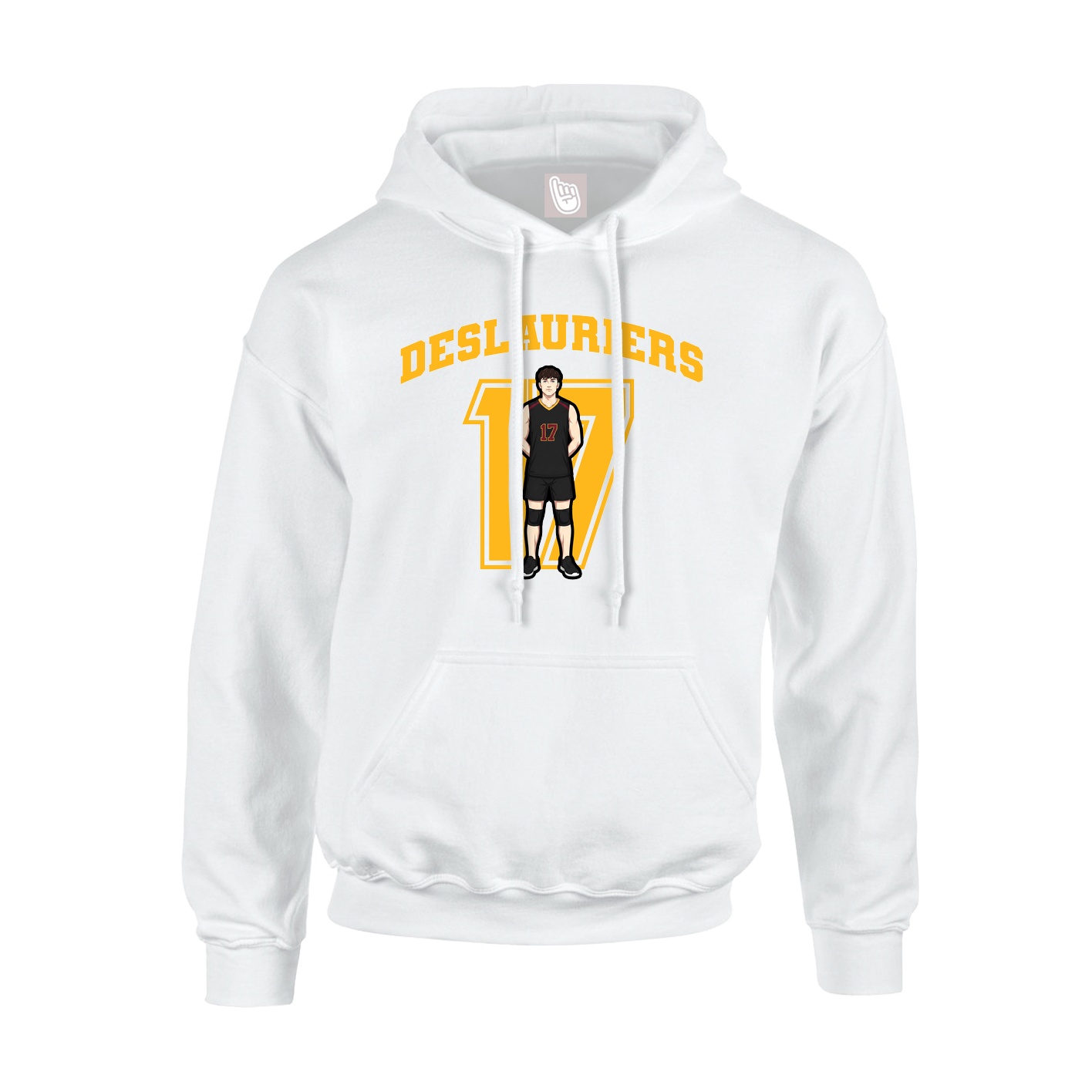 Youth Hoodie — Number in White