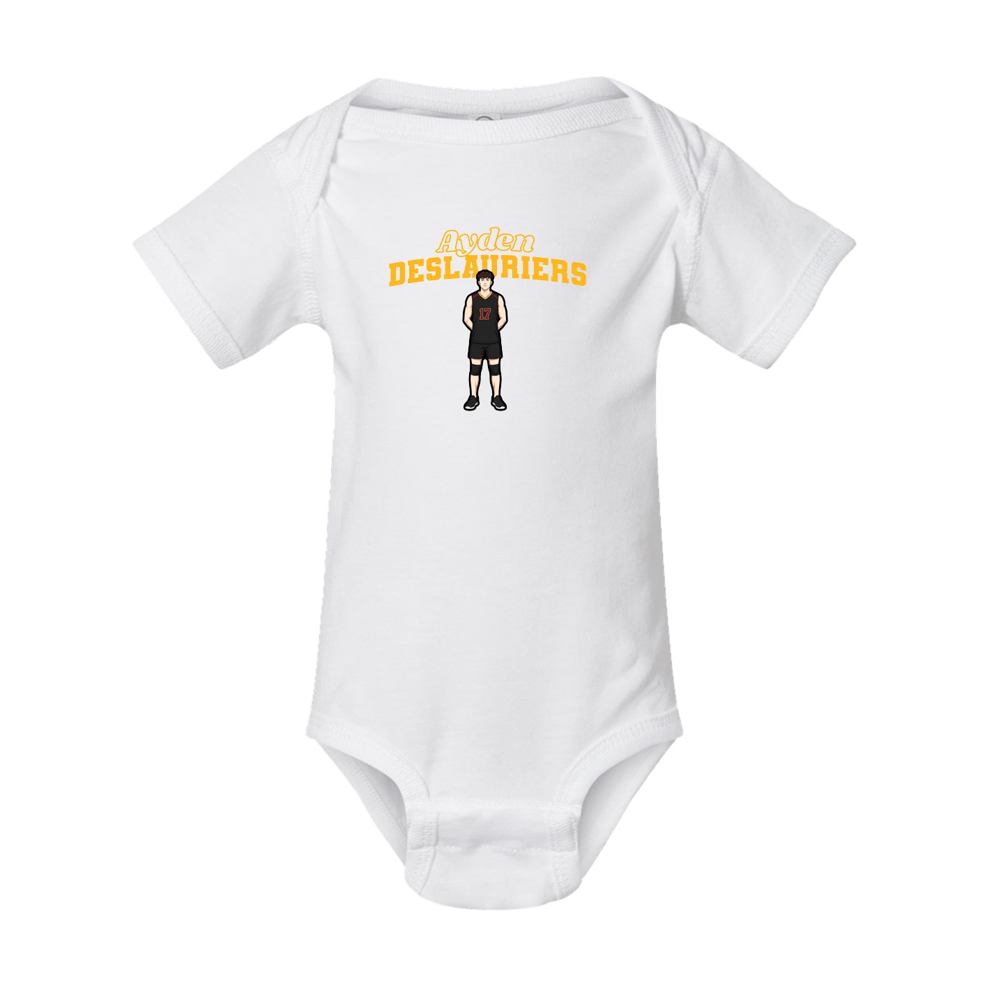 Baby Onesie — Name Arch in White