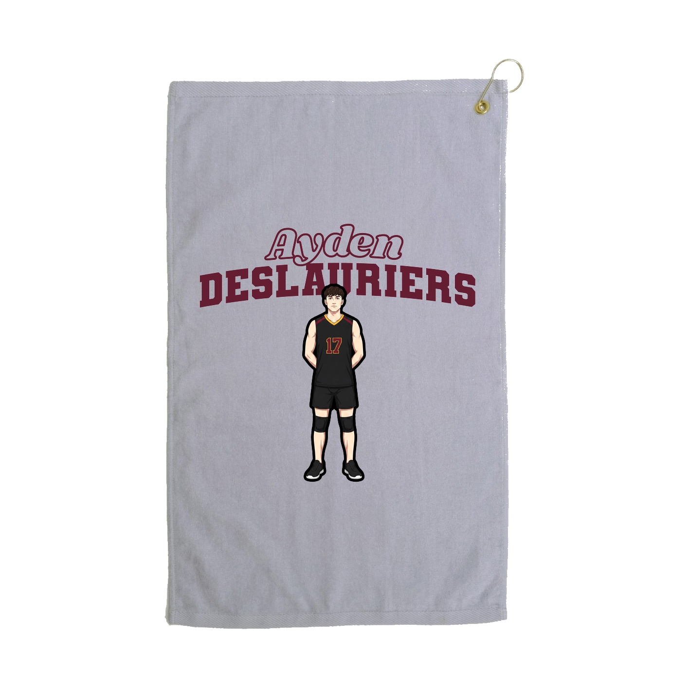 Golf Towel — Name Arch in Grey