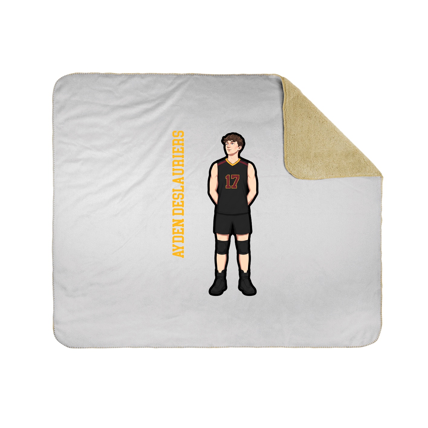 Throw Blanket — Name Vertical in White