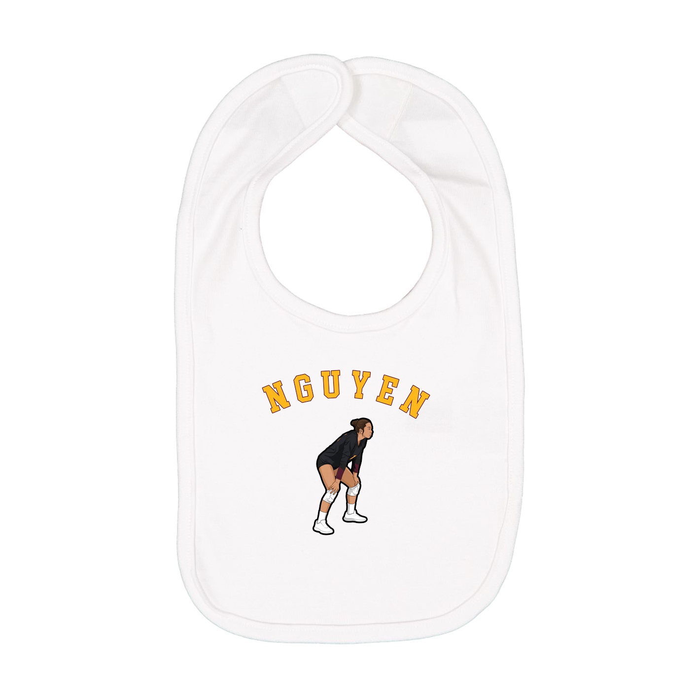 Infant Bib — Shirsey Arch in White