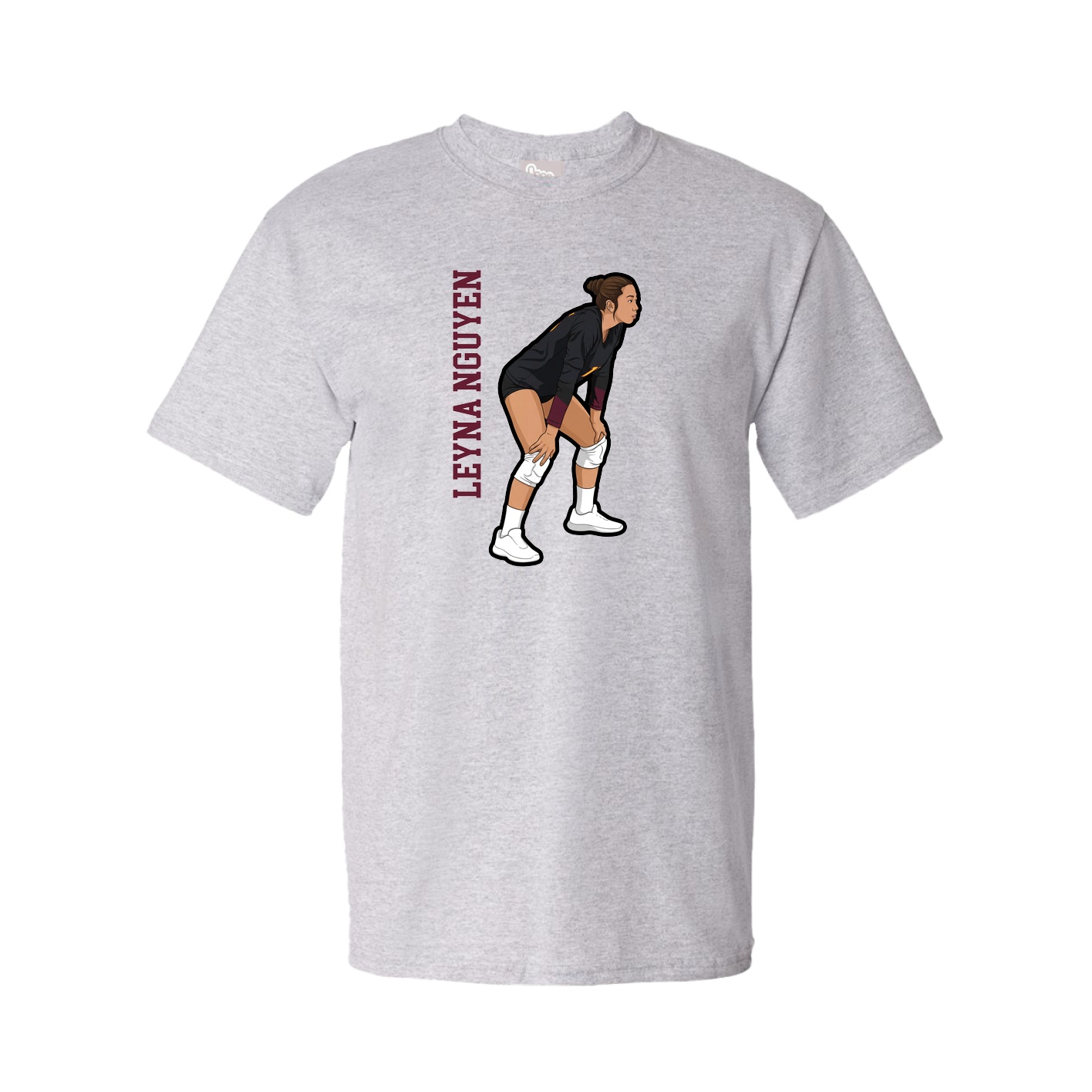 Tee — Name Vertical in Grey