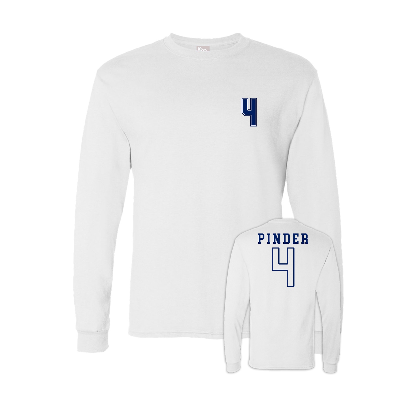 Long Sleeve Tee — Chest Back in White