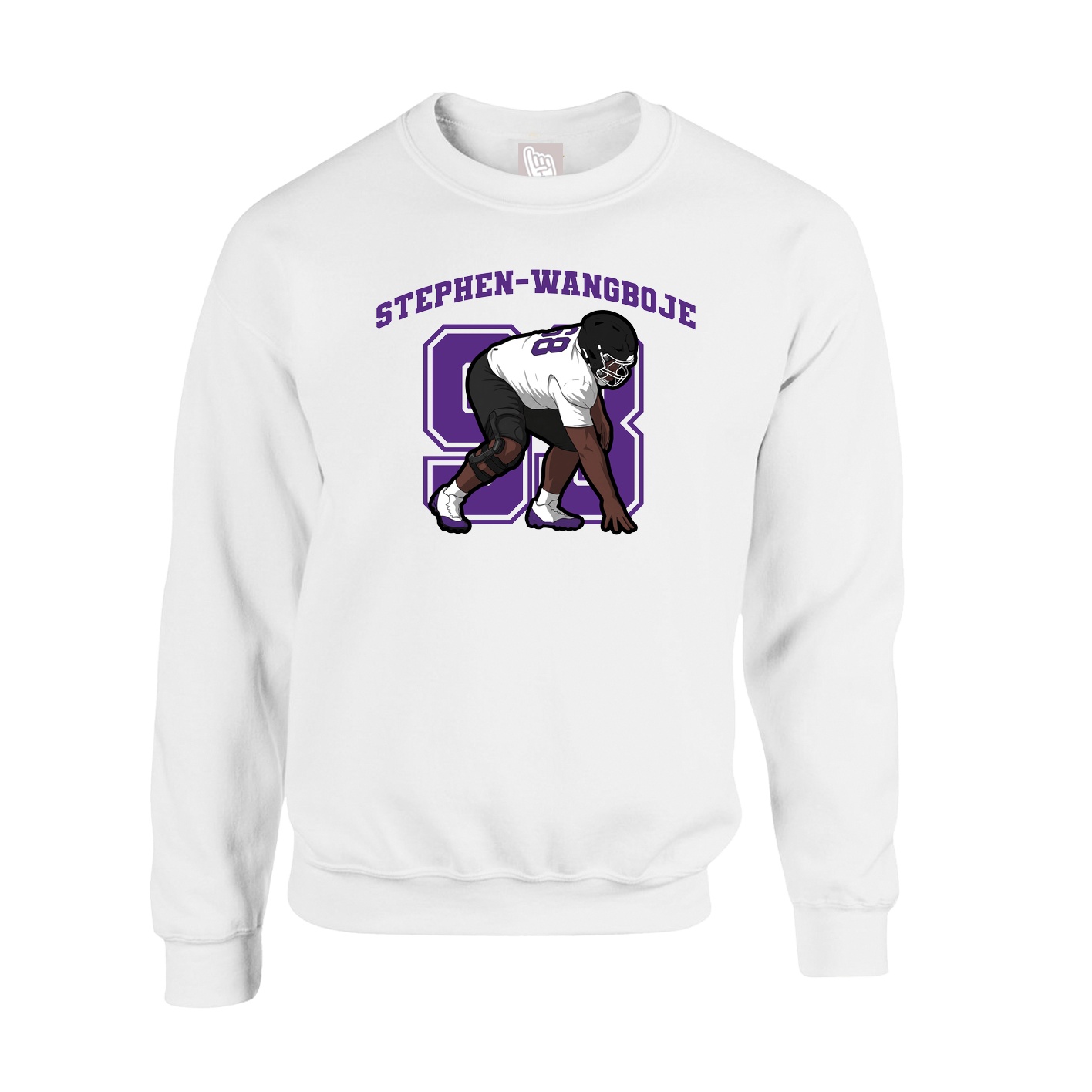 Fleece Crew — Number in White