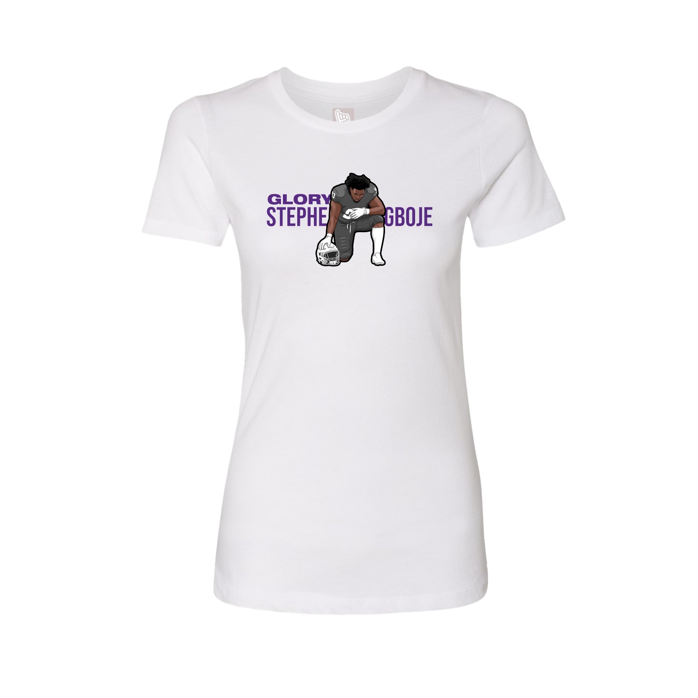 Fitted Women's Tee — Player Name in White