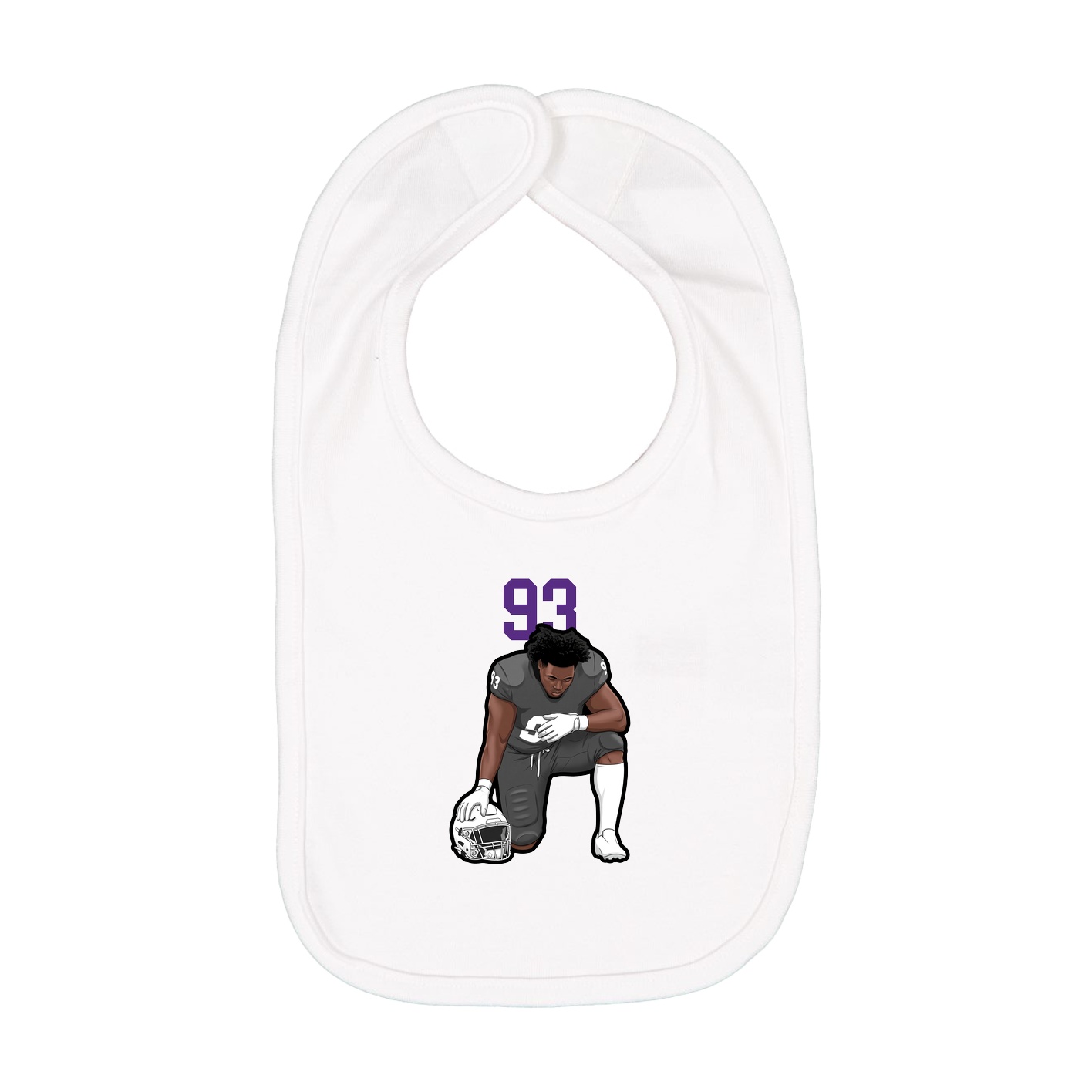 Infant Bib — Number Top in White