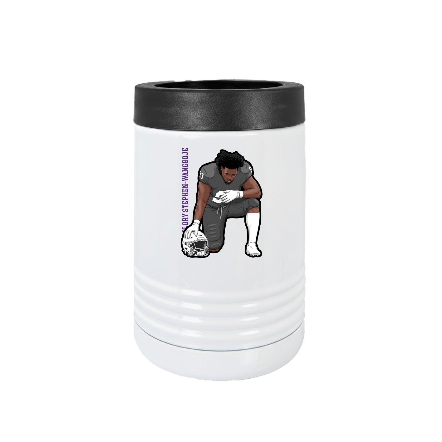 Beverage Holder — Name Vertical in White