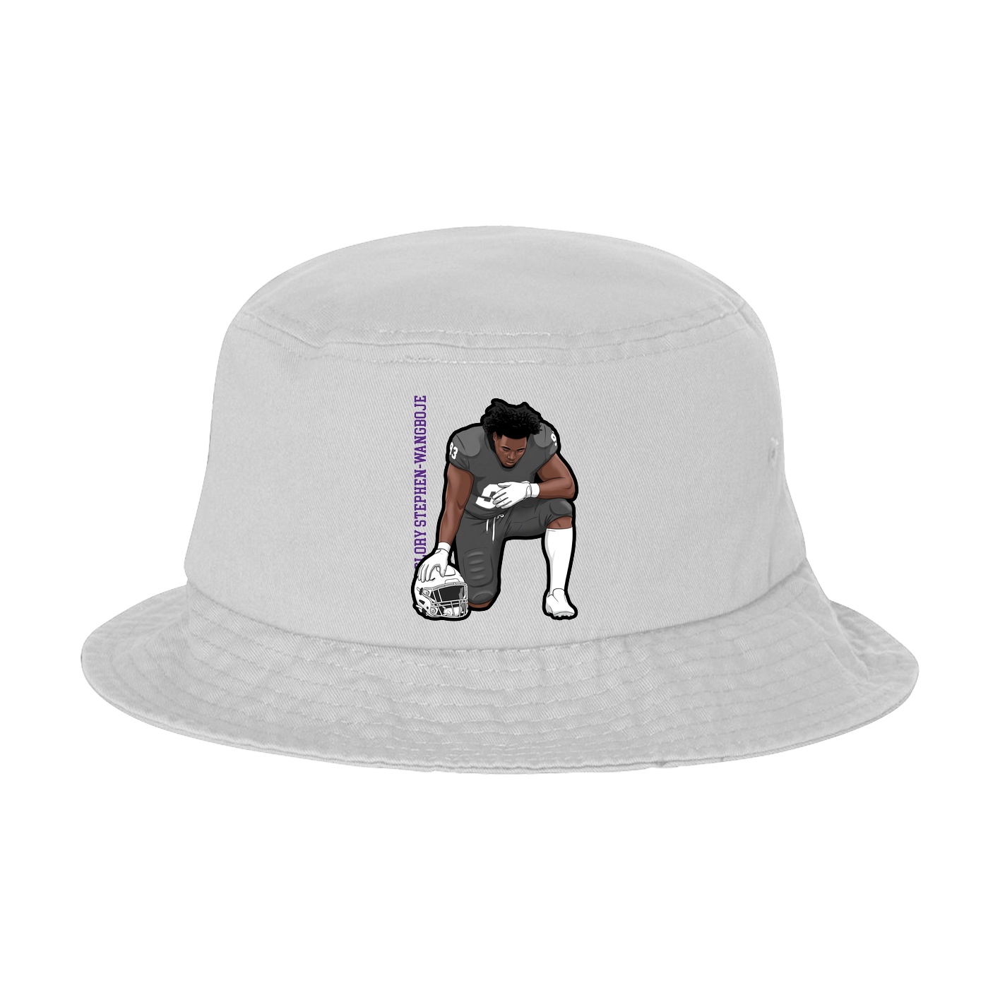 Bucket Cap — Name Vertical in White