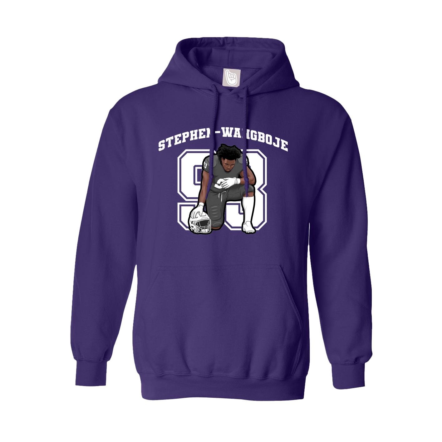 Youth Hoodie — Number in Purple