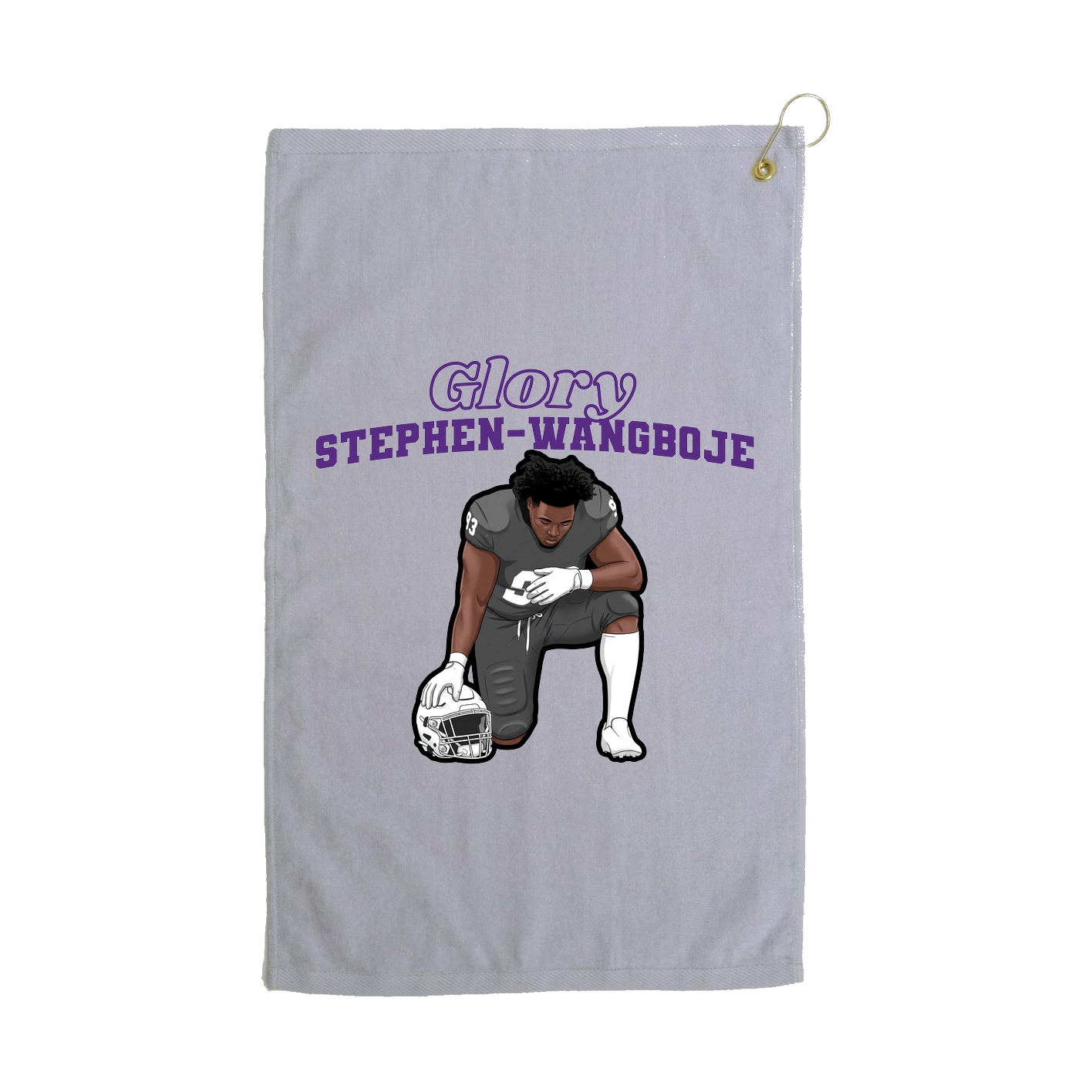 Golf Towel — Name Arch in Grey