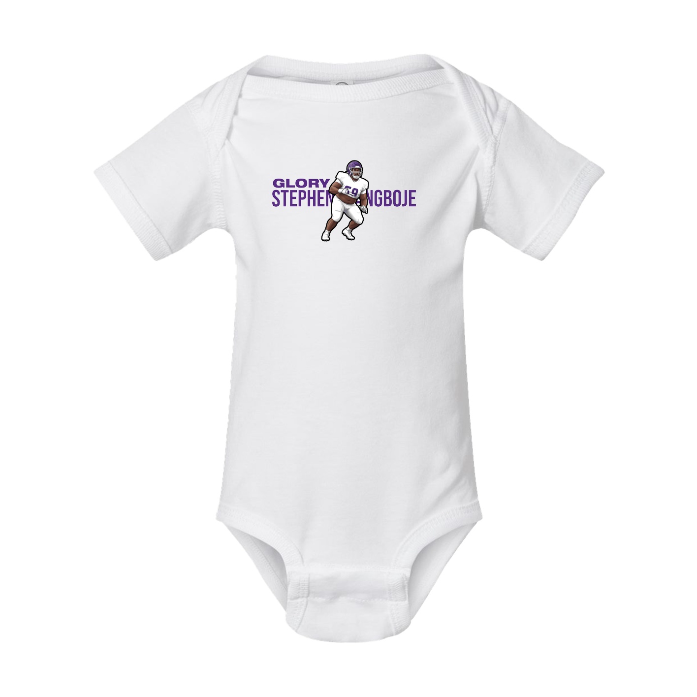 Baby Onesie — Player Name in White