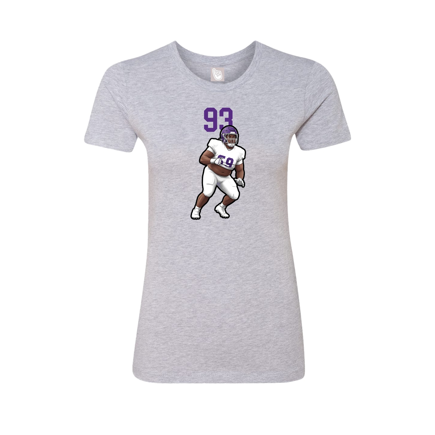 Fitted Women's Tee — Number Top in Grey