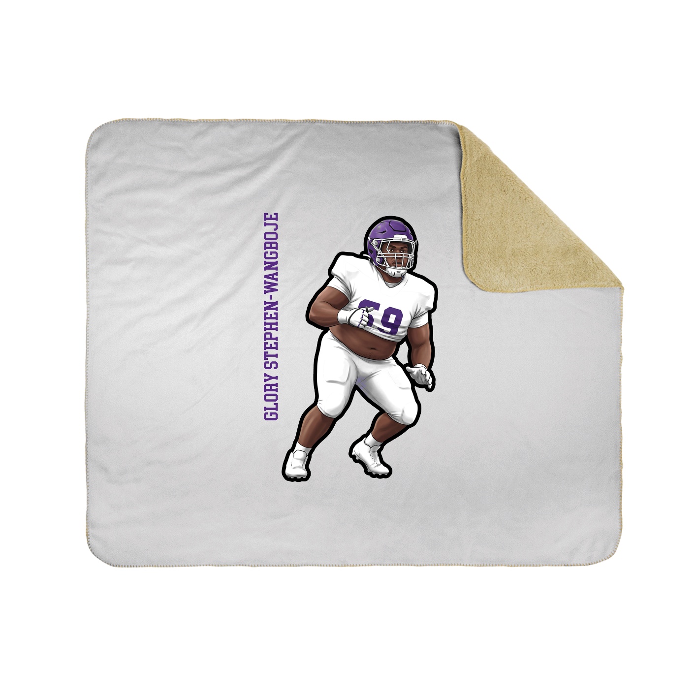Throw Blanket — Name Vertical in White