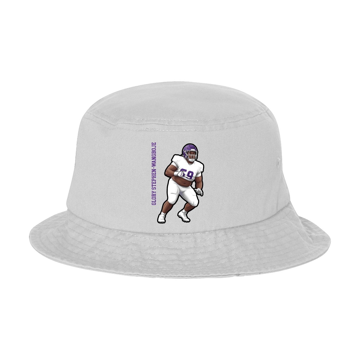 Bucket Cap — Name Vertical in White