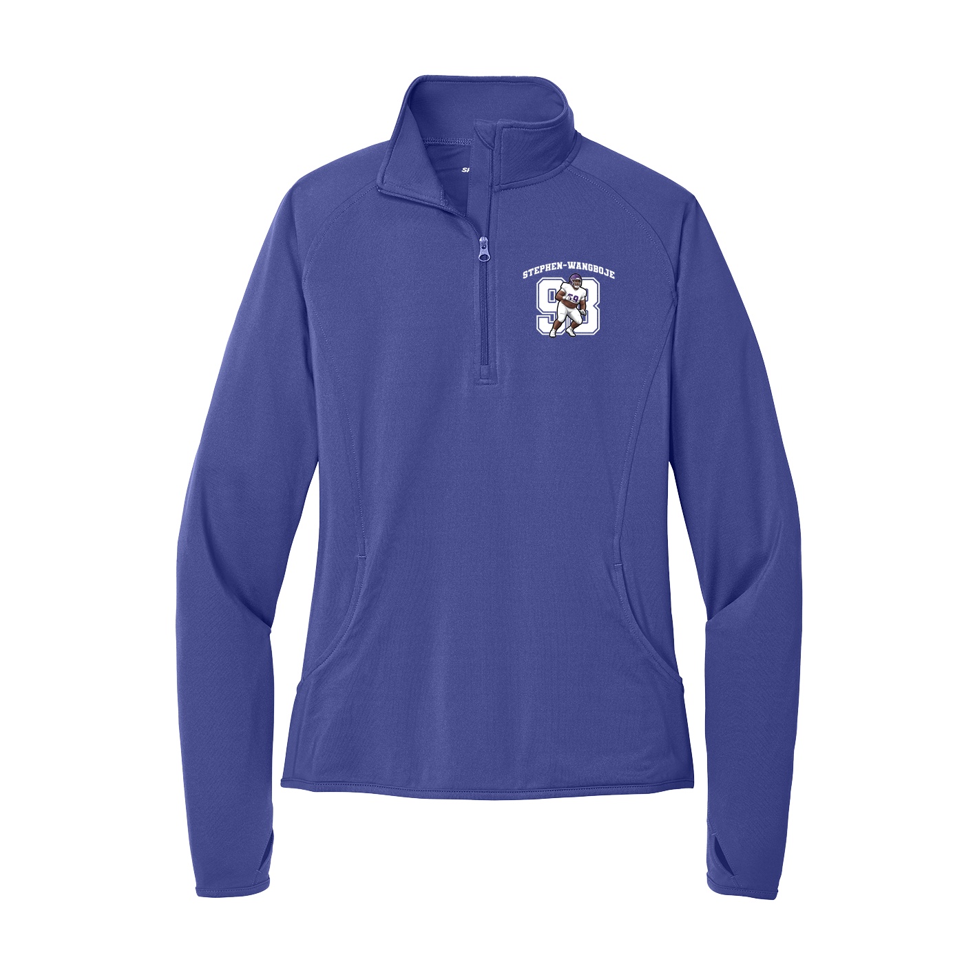 Women's Q-Zip Pullover — Number in Purple