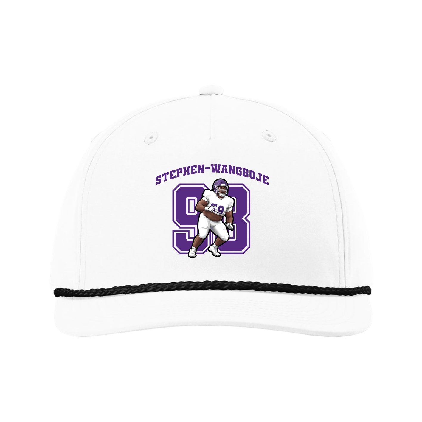 Five-Panel Classic Rope Cap — Number in White