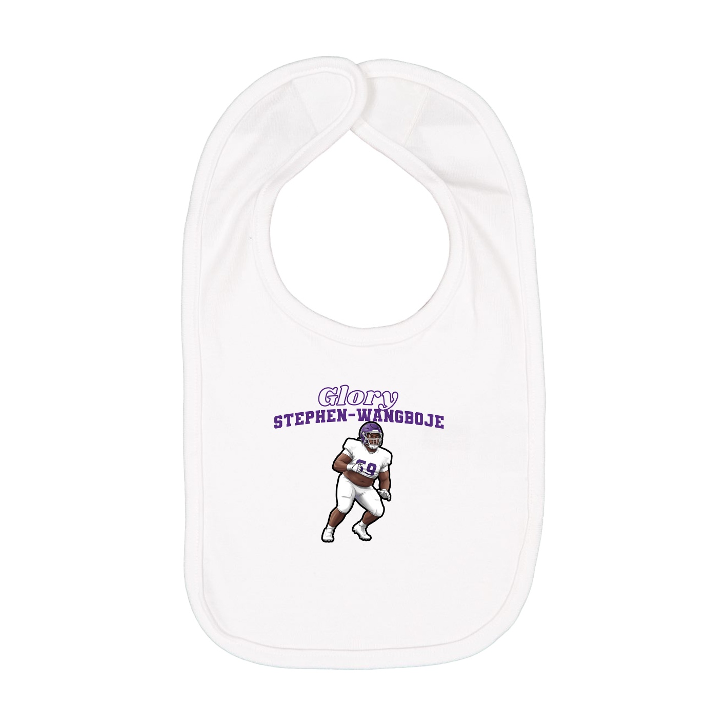 Infant Bib — Name Arch in White