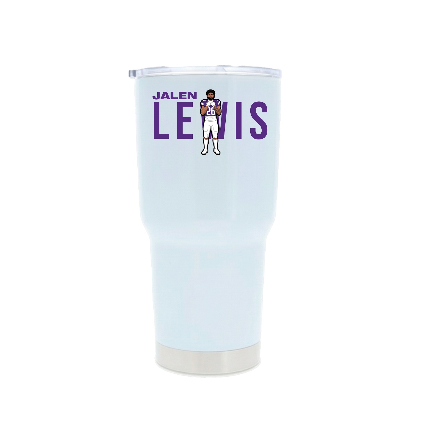 30oz Stainless Steel Tumbler — Player Name in White