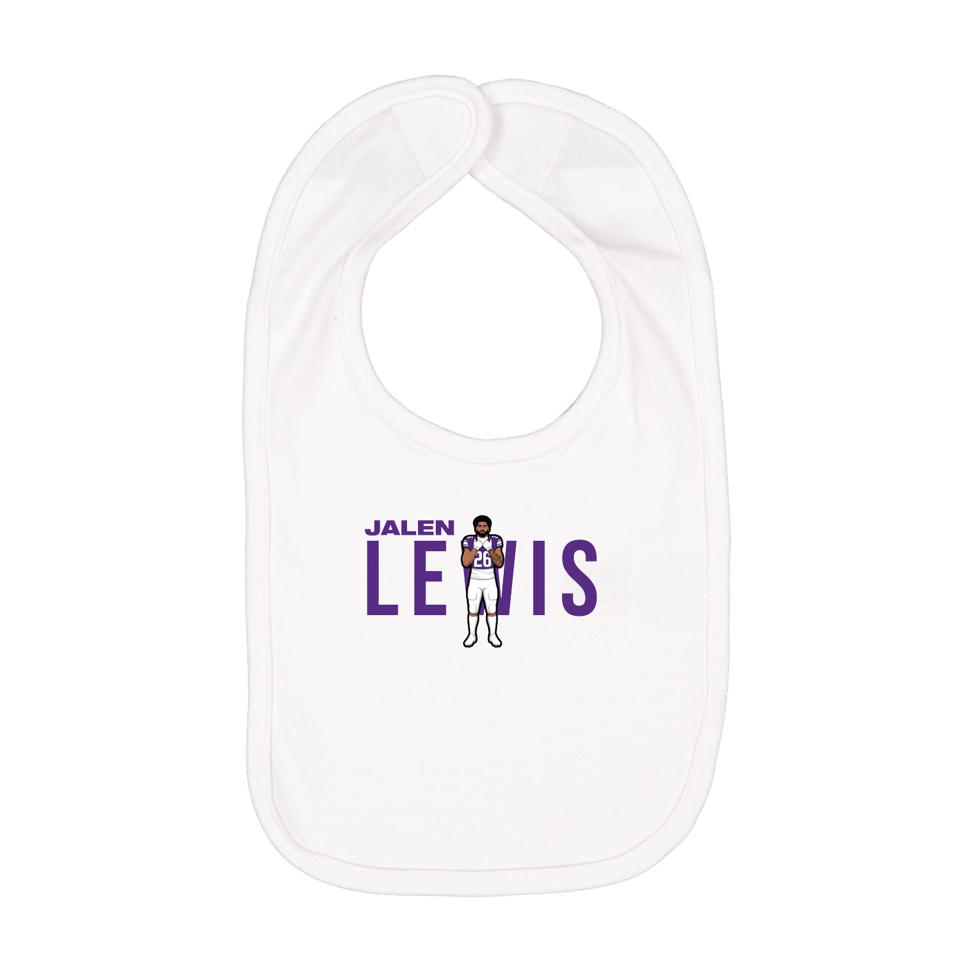 Infant Bib — Player Name in White