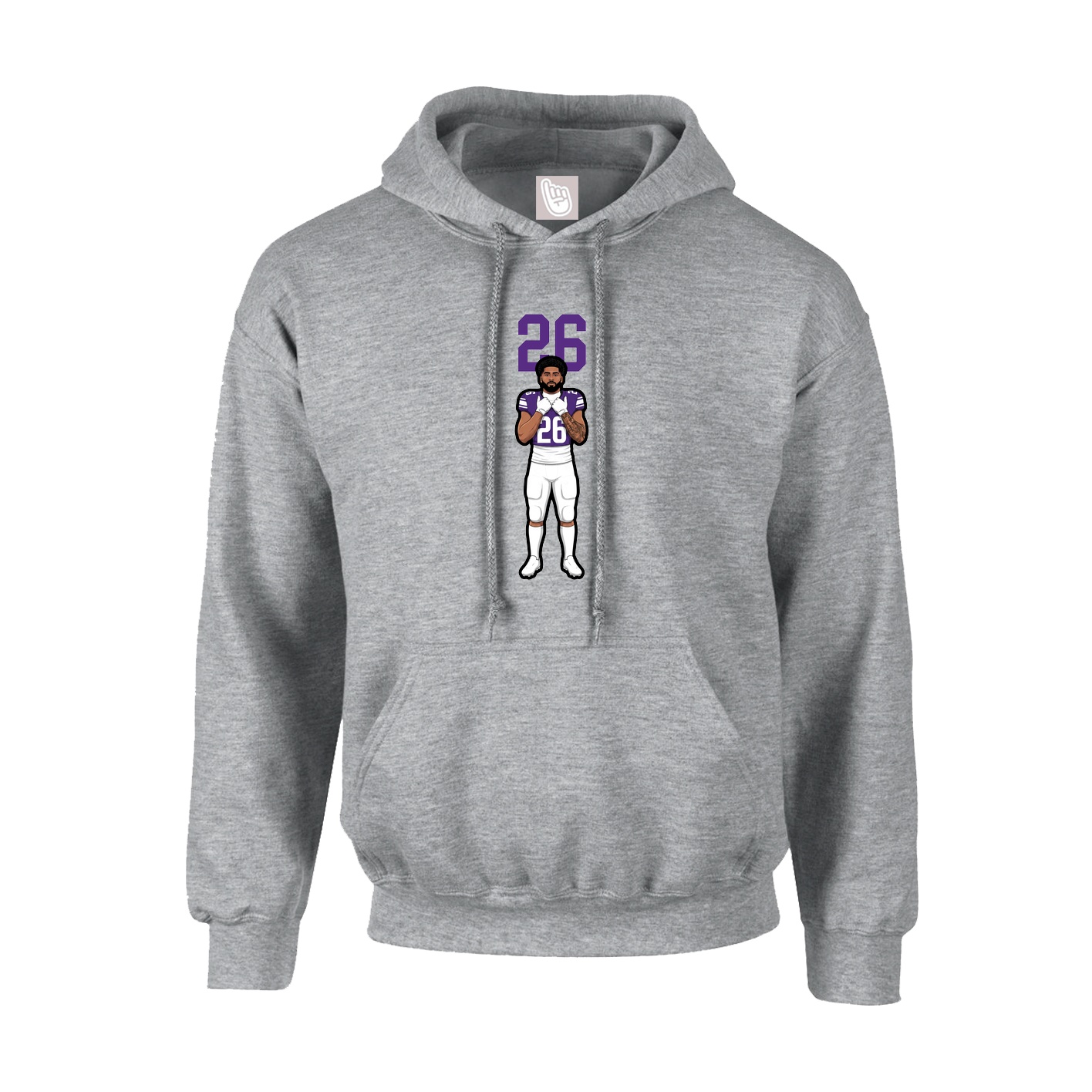 Hoodie — Number Top in Grey