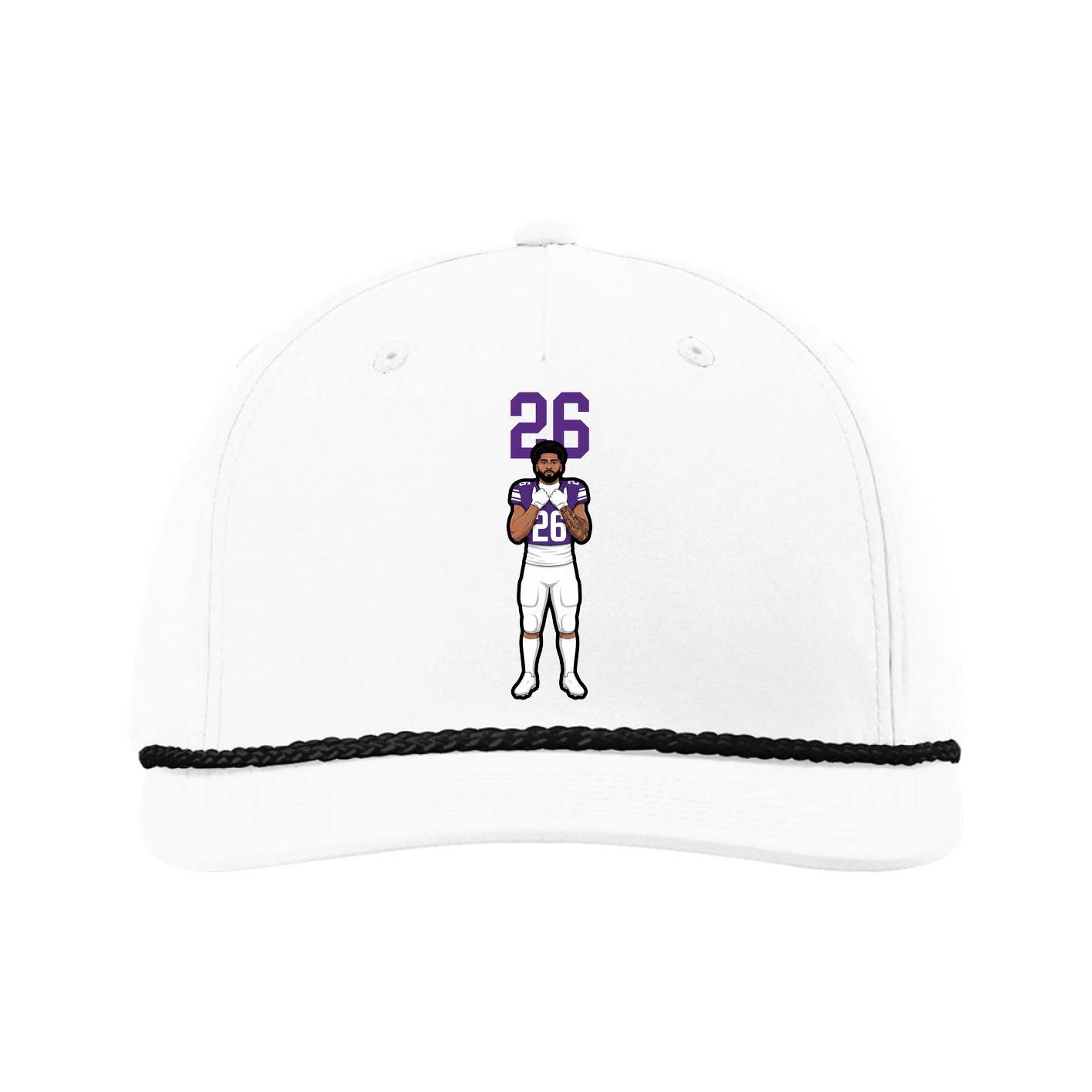 Five-Panel Classic Rope Cap — Number Top in White