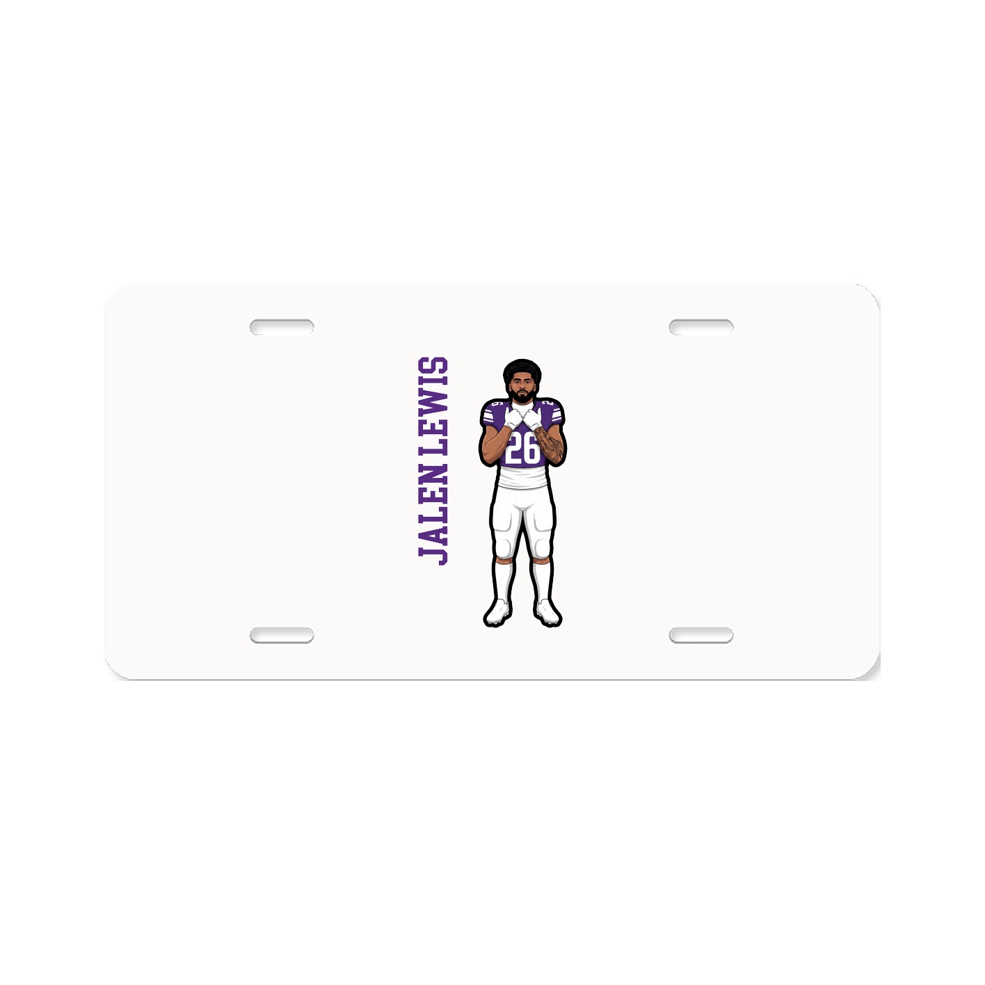 License Plate — Name Vertical in Classic