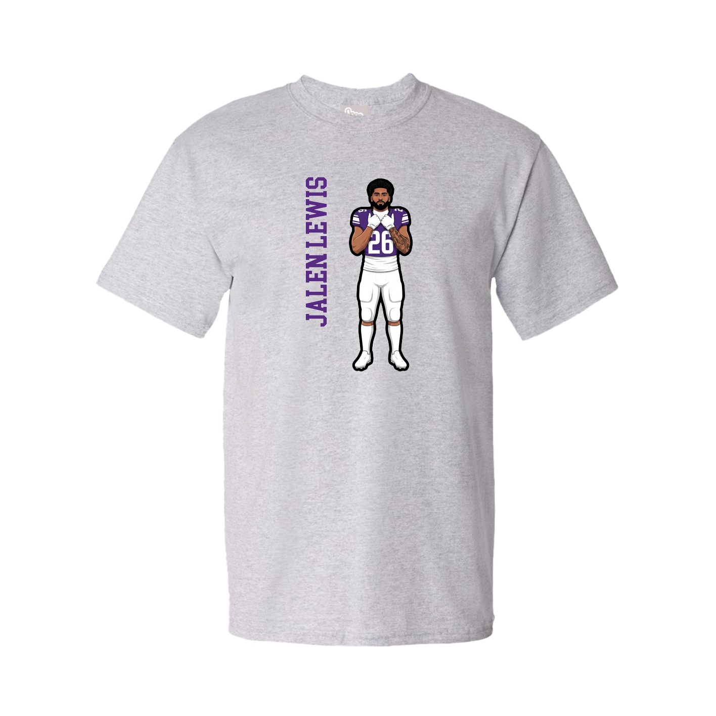 Tee — Name Vertical in Grey