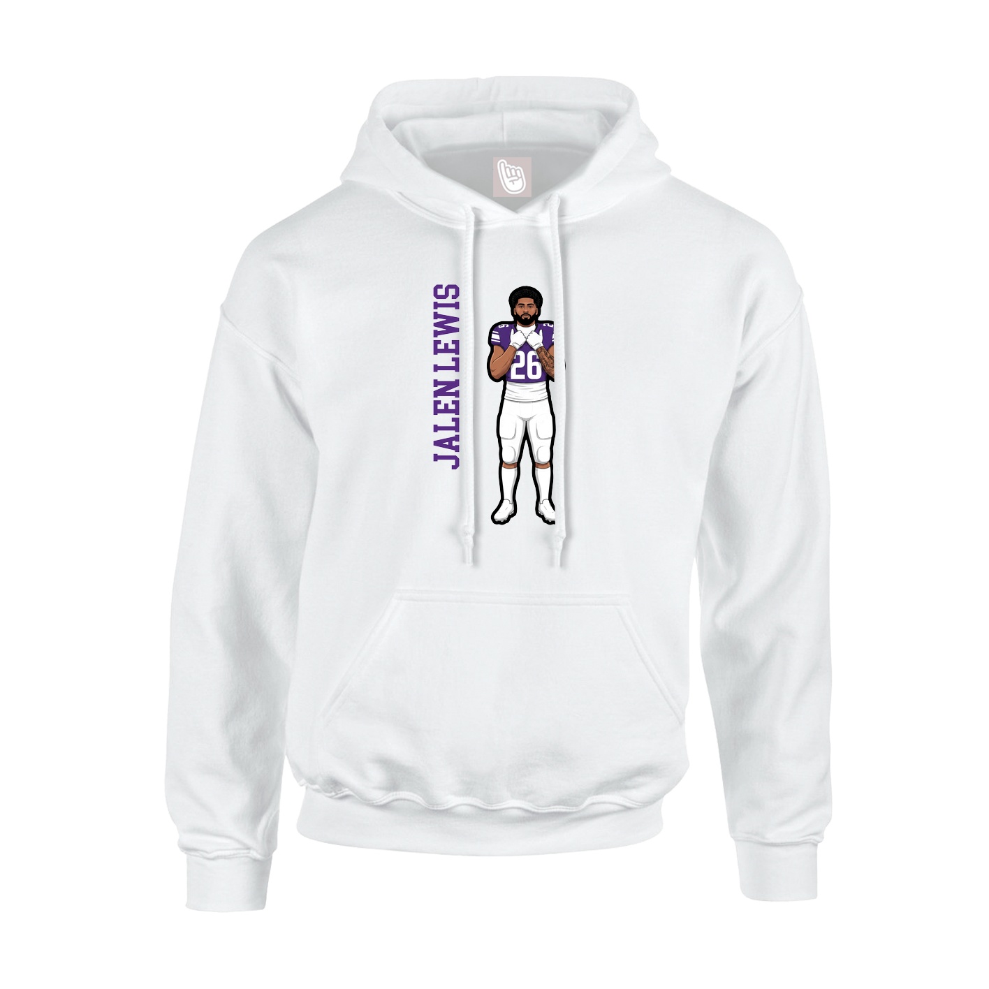 Hoodie — Name Vertical in White
