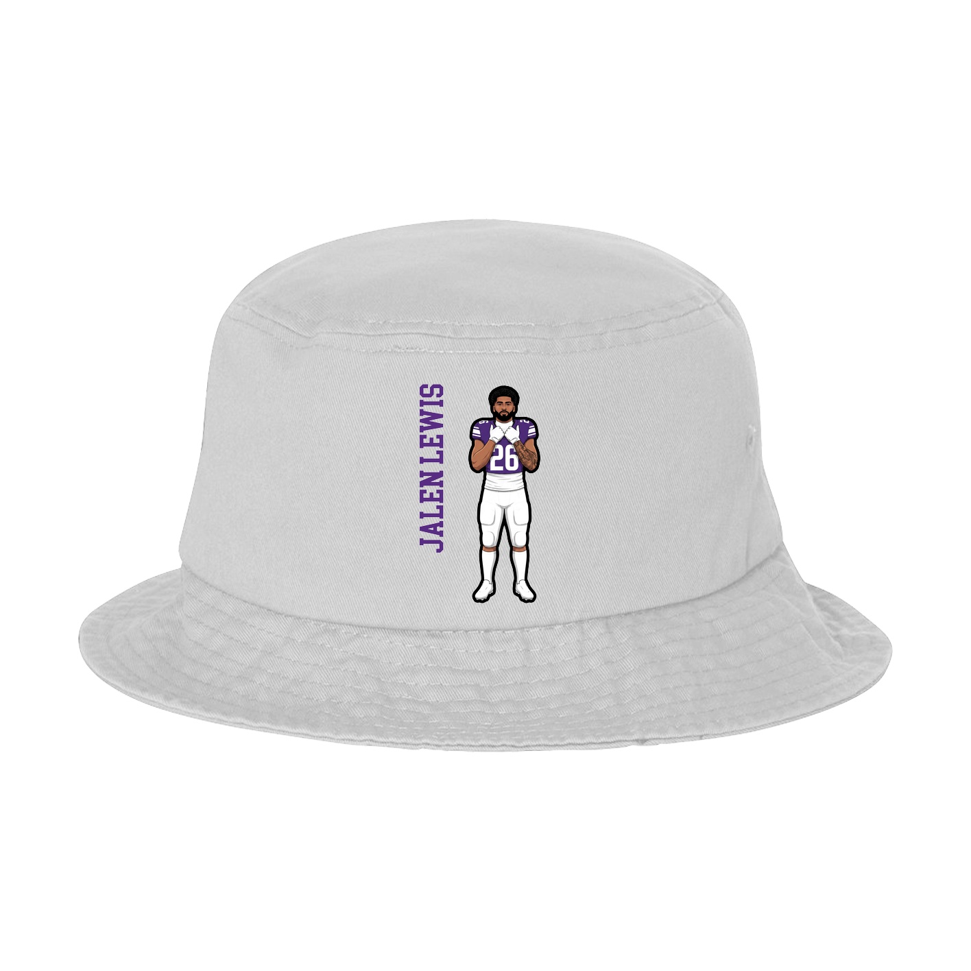 Bucket Cap — Name Vertical in White