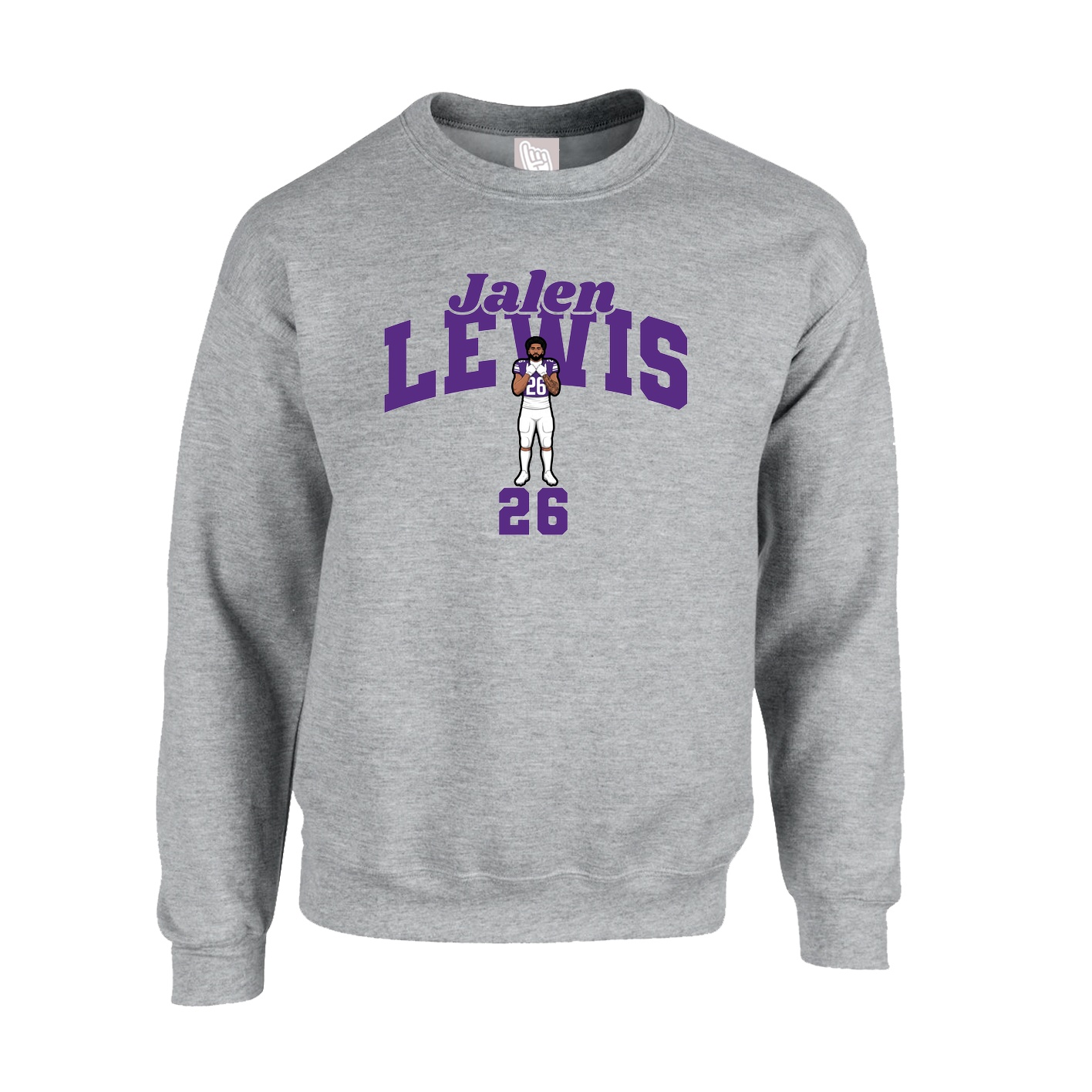 Fleece Crew — Signature Arch in Grey