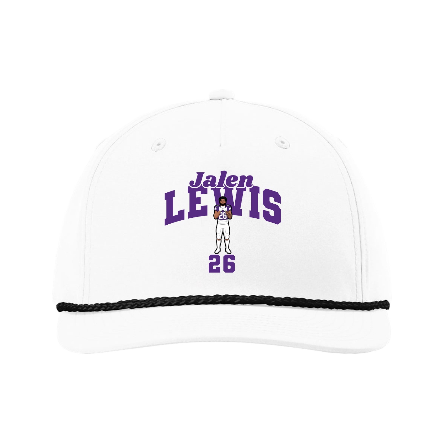 Five-Panel Classic Rope Cap — Signature Arch in White