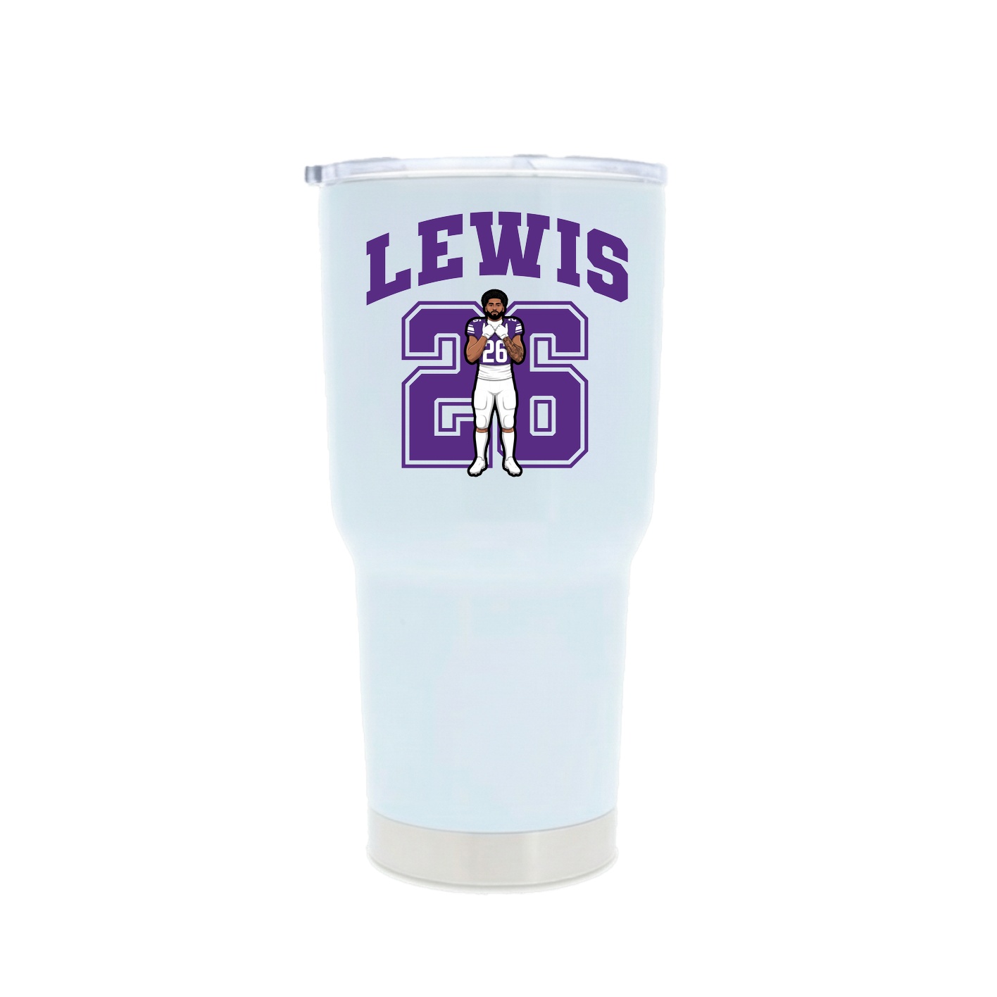 30oz Stainless Steel Tumbler — Number in White