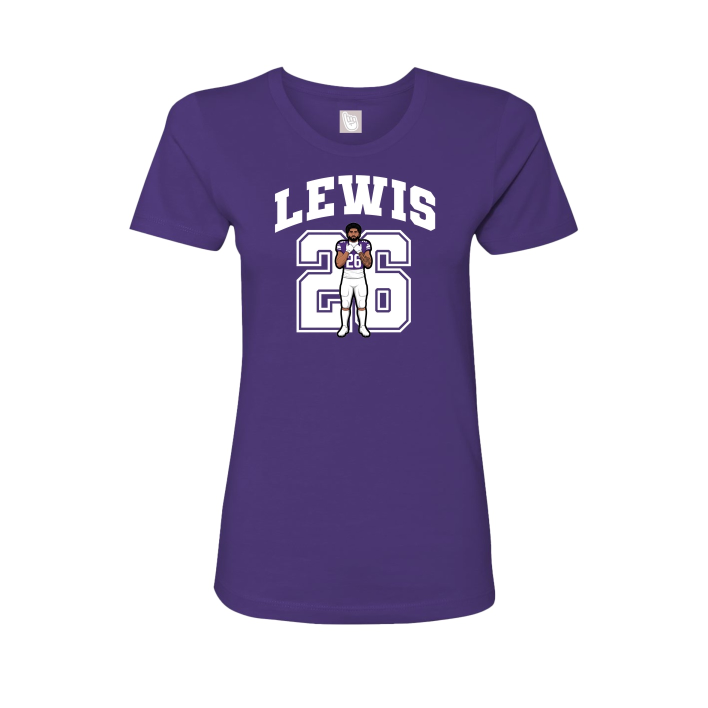 Fitted Women's Tee — Number in Purple