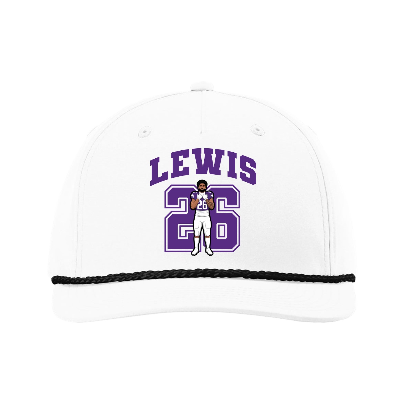 Five-Panel Classic Rope Cap — Number in White
