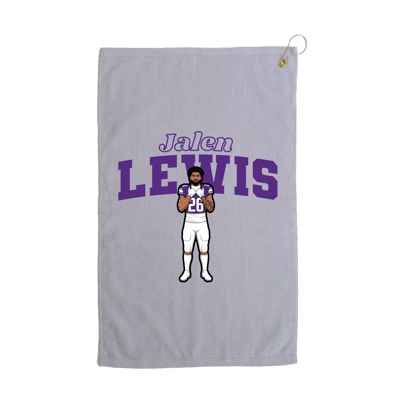 Golf Towel — Name Arch in Grey
