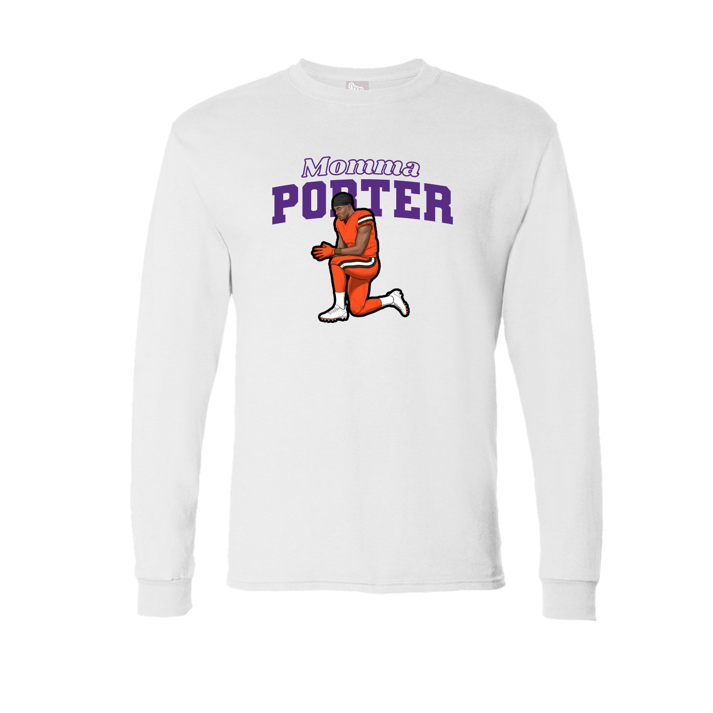 Long Sleeve Tee — Mothers Day Block in White