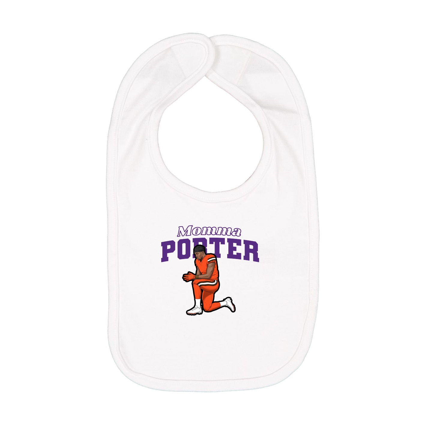 Infant Bib — Mothers Day Block in White