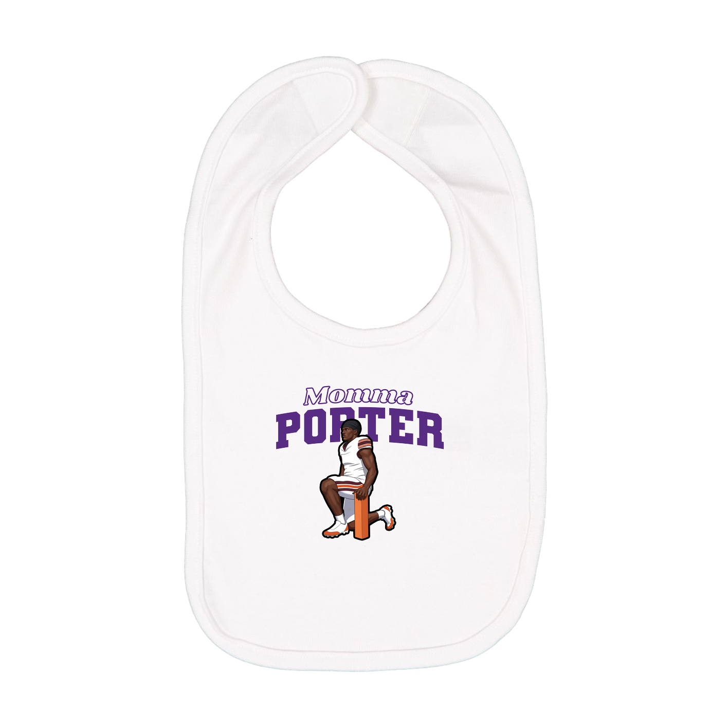 Infant Bib — Mothers Day Block in White