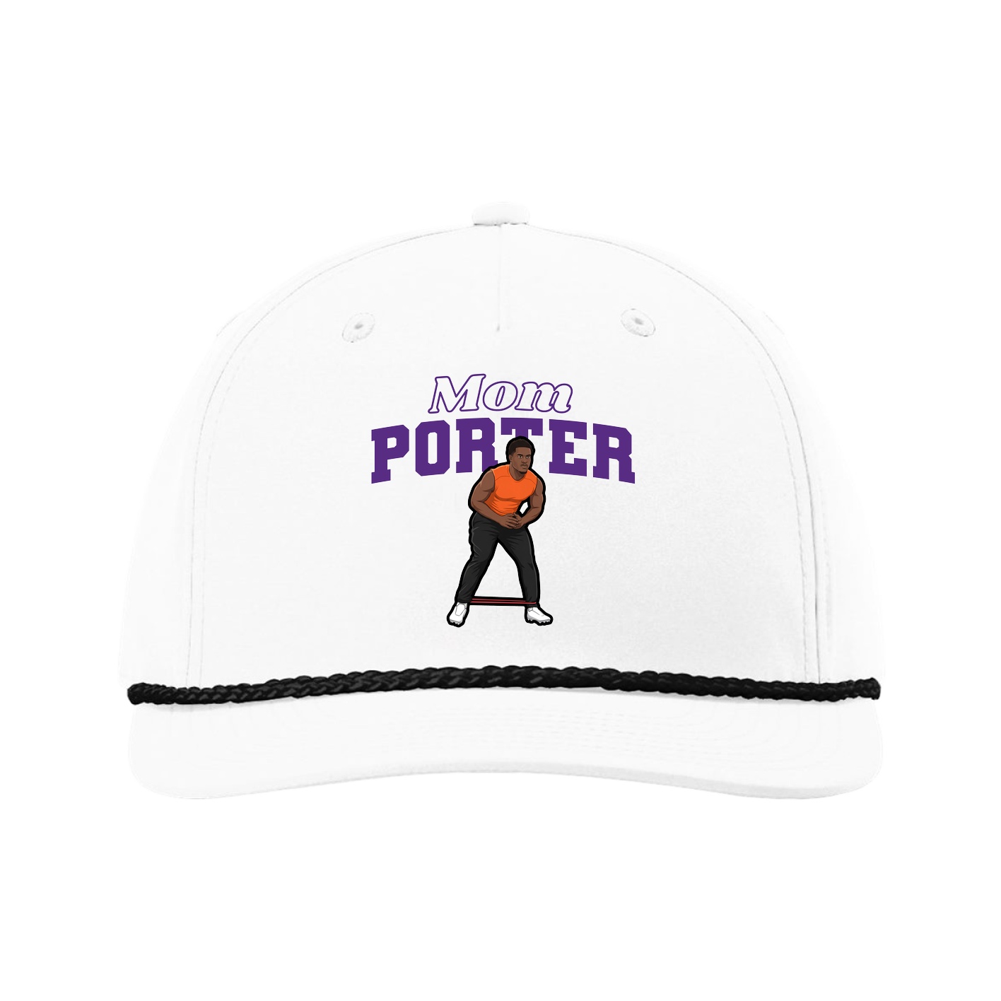 Five-Panel Classic Rope Cap — Mothers Day Block in White