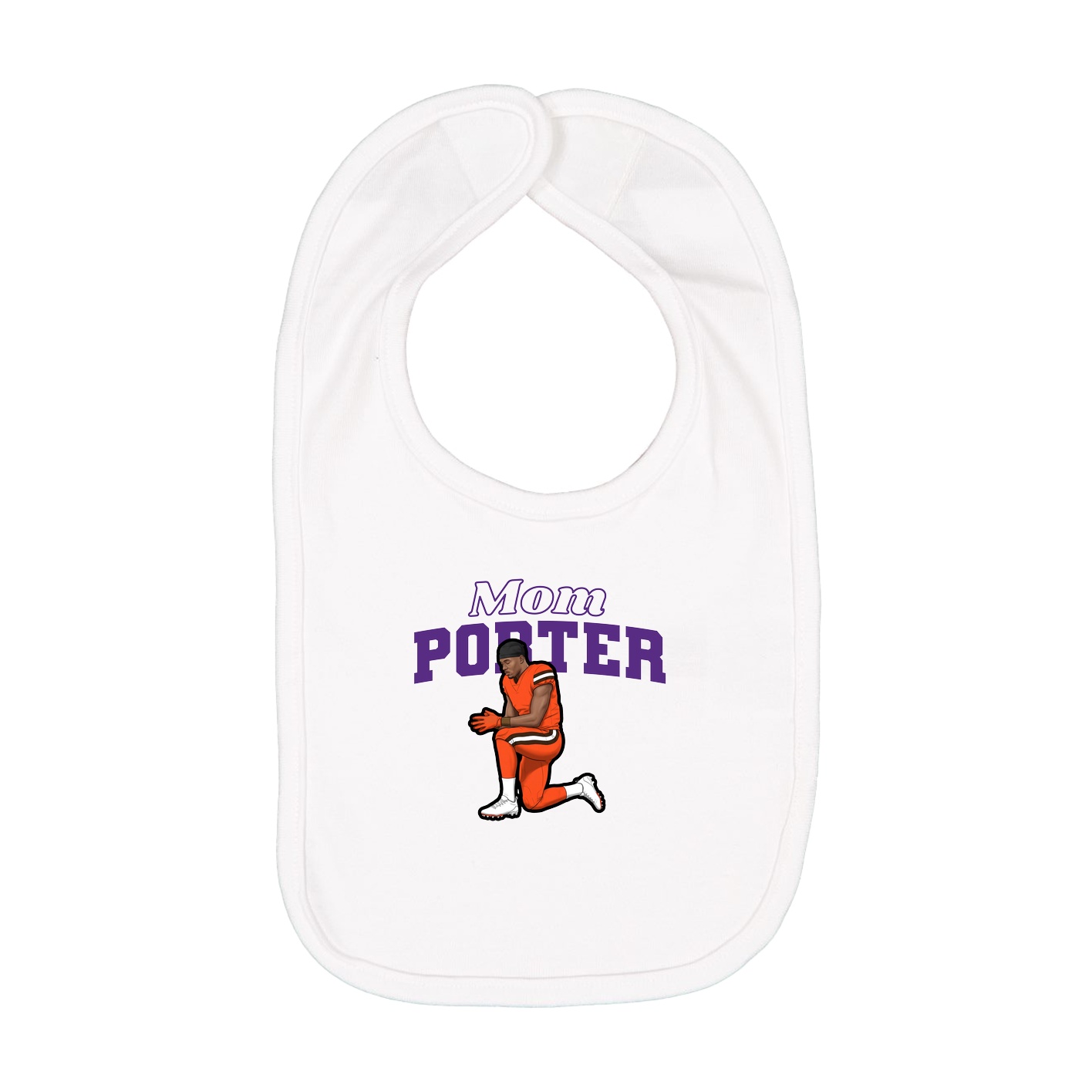 Infant Bib — Mothers Day Block in White