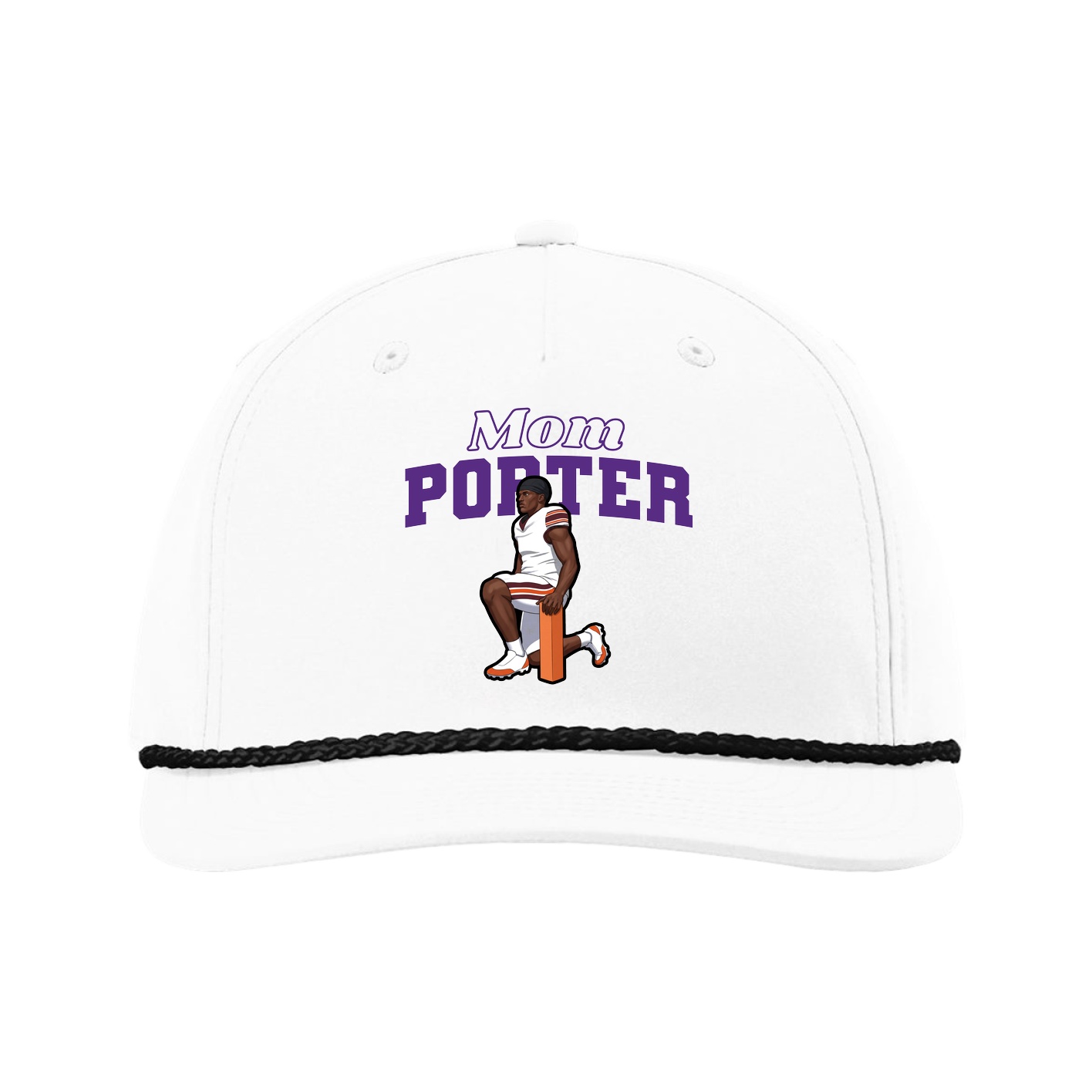 Five-Panel Classic Rope Cap — Mothers Day Block in White
