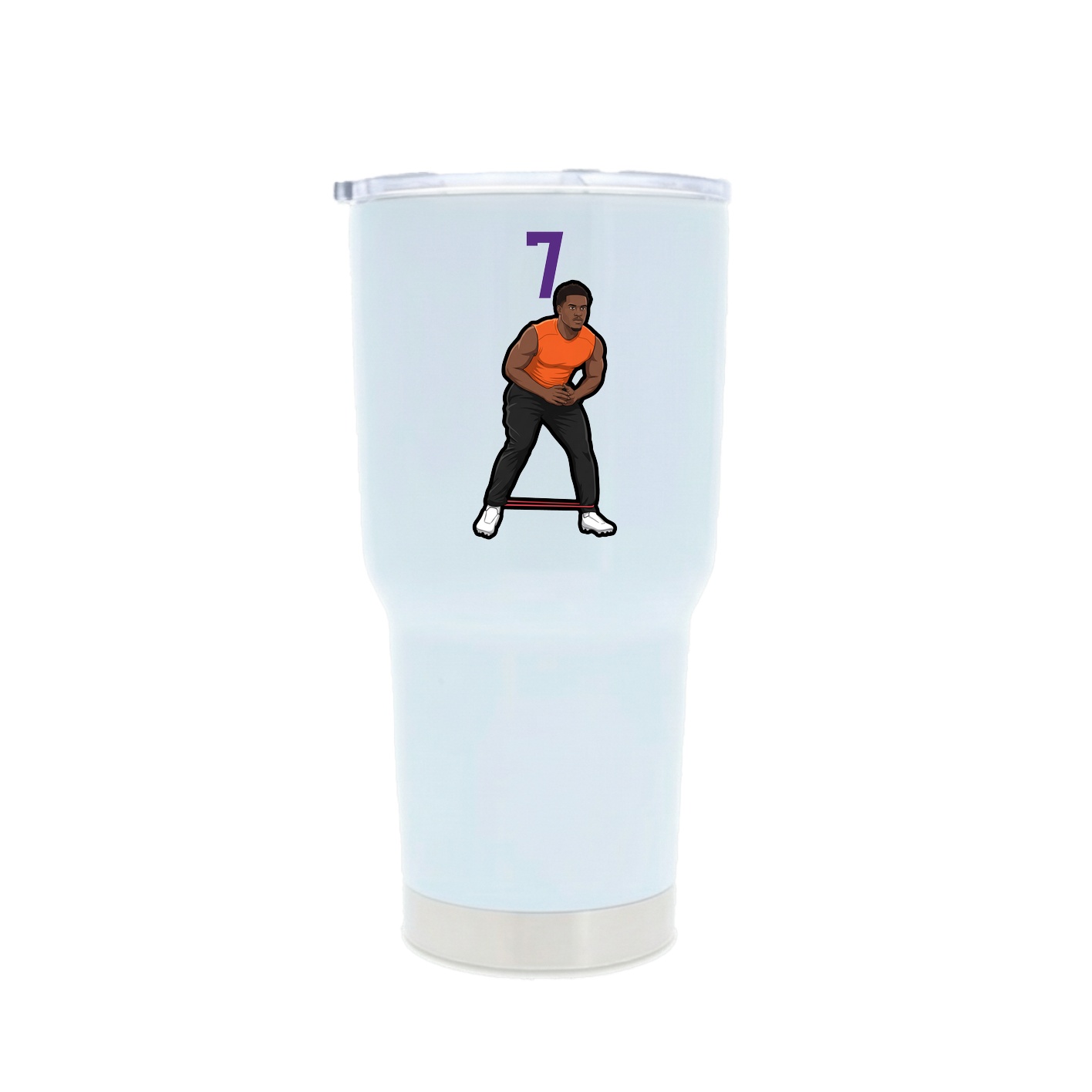 30oz Stainless Steel Tumbler — Number Top in White