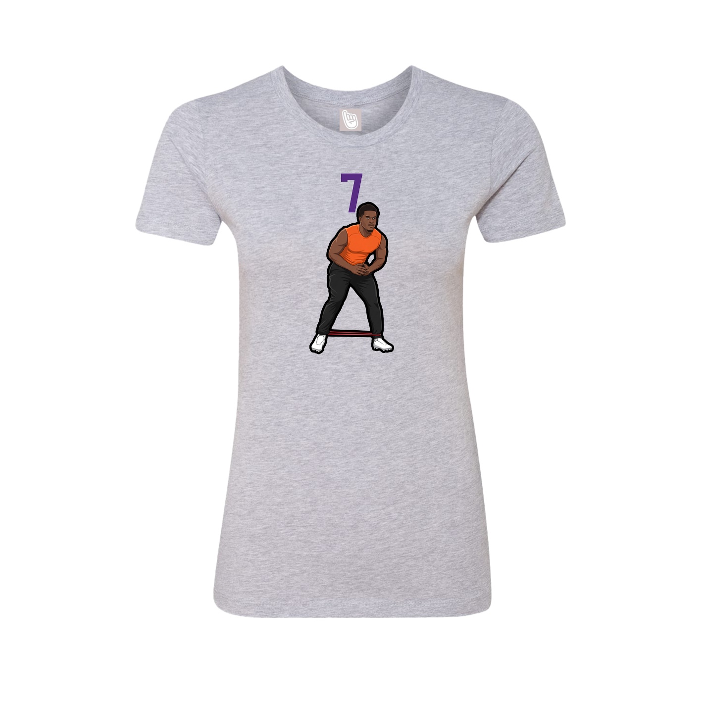 Fitted Women's Tee — Number Top in Grey