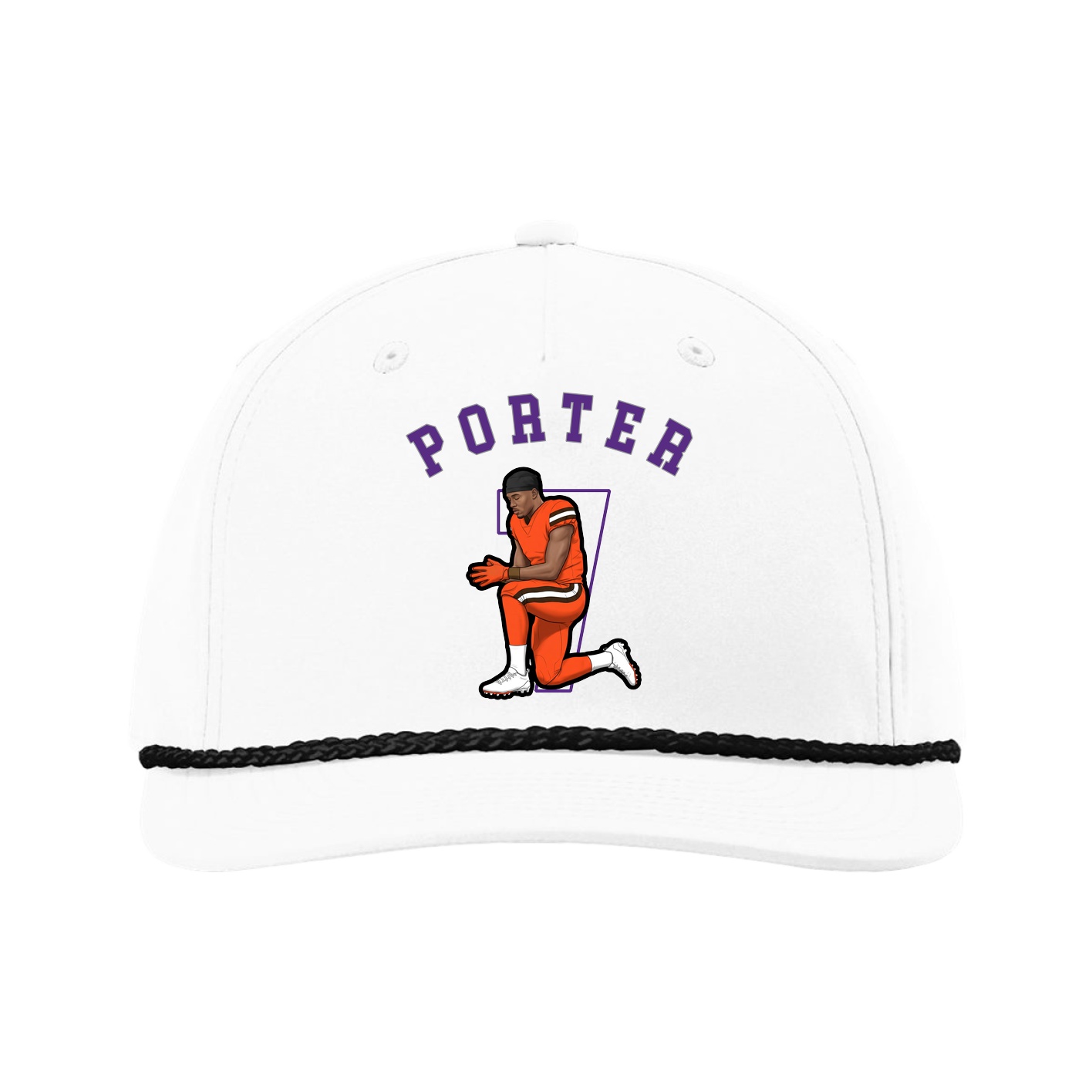 Five-Panel Classic Rope Cap — Shirsey Arch in White