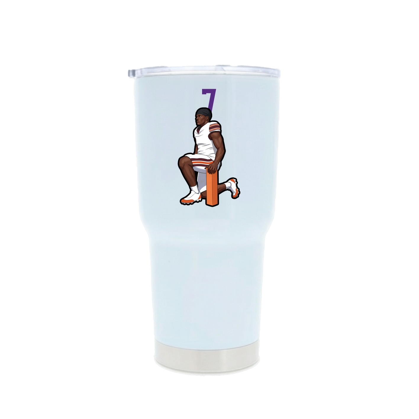 30oz Stainless Steel Tumbler — Number Top in White